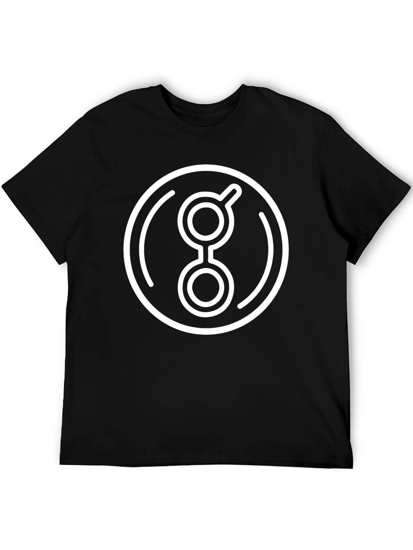 Black Abstract Circle Graphic Print Black T-Shirt view 5