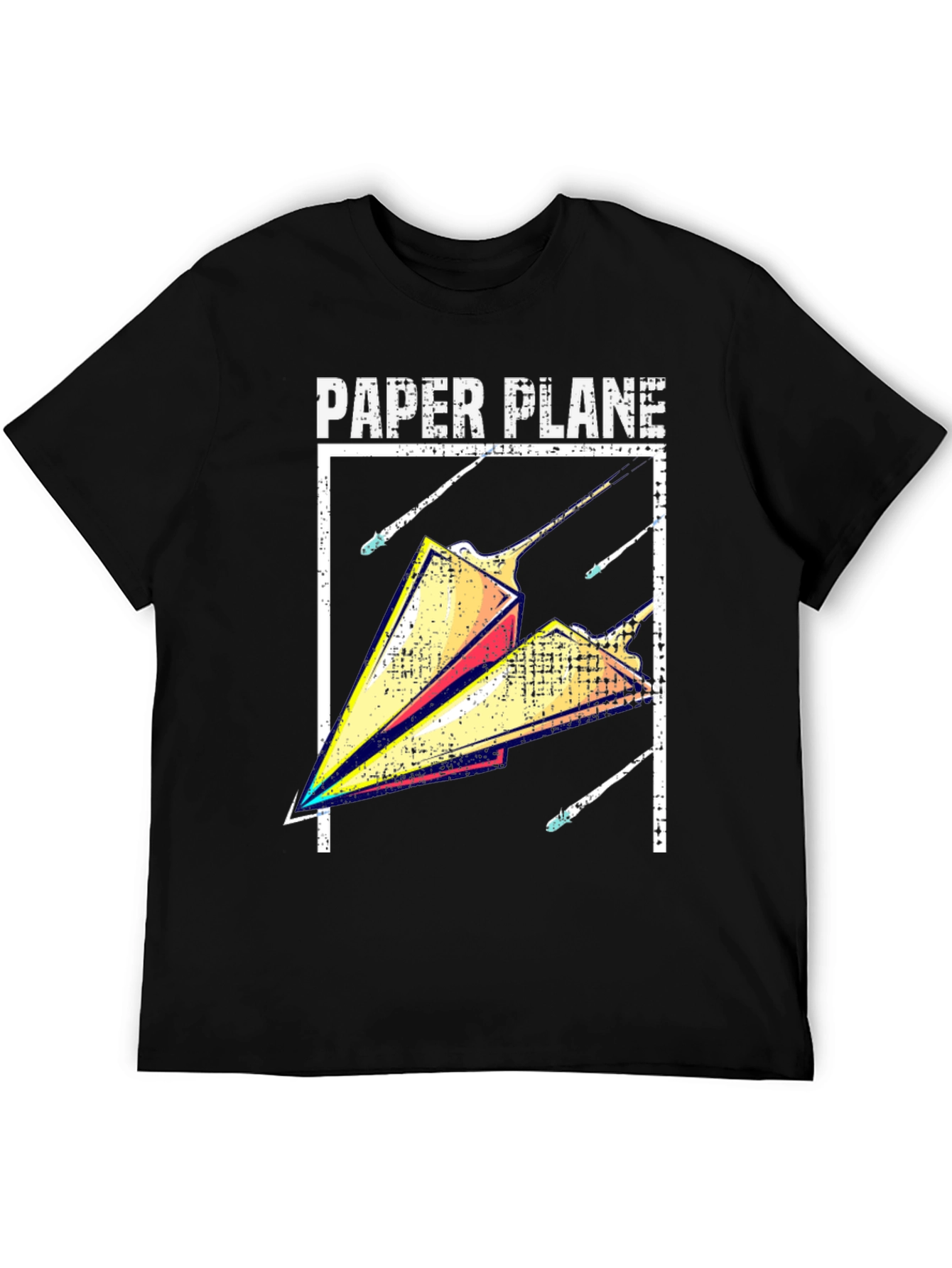 Black Paper Plane Graphic Tee - Modern Casual Style view 5