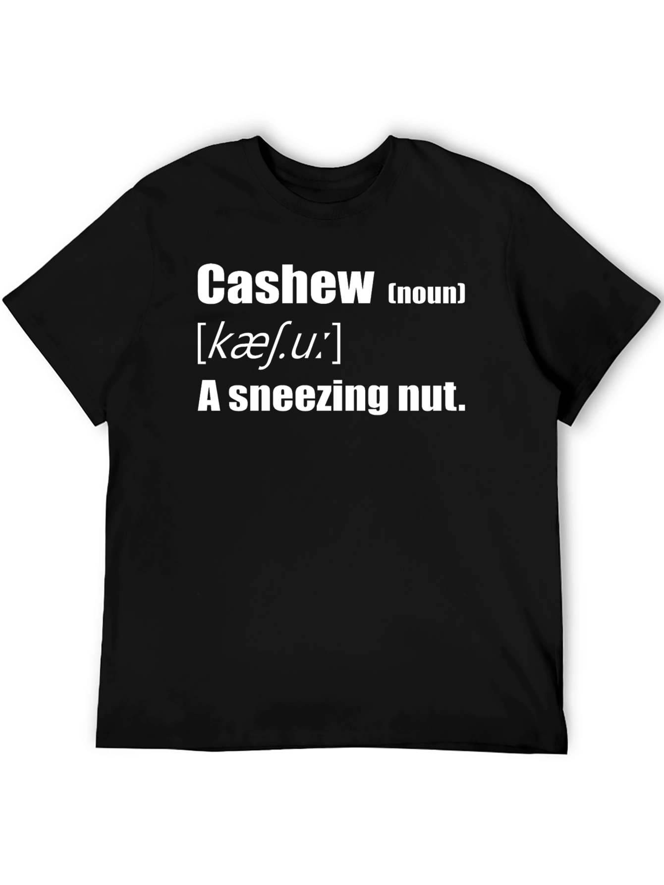 Black Cashew Definition T-Shirt - Funny Allergy Humor Tee view 5
