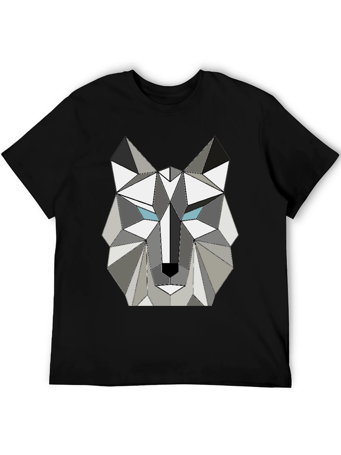 Black Geometric Wolf Graphic Tee - Modern Style view 5