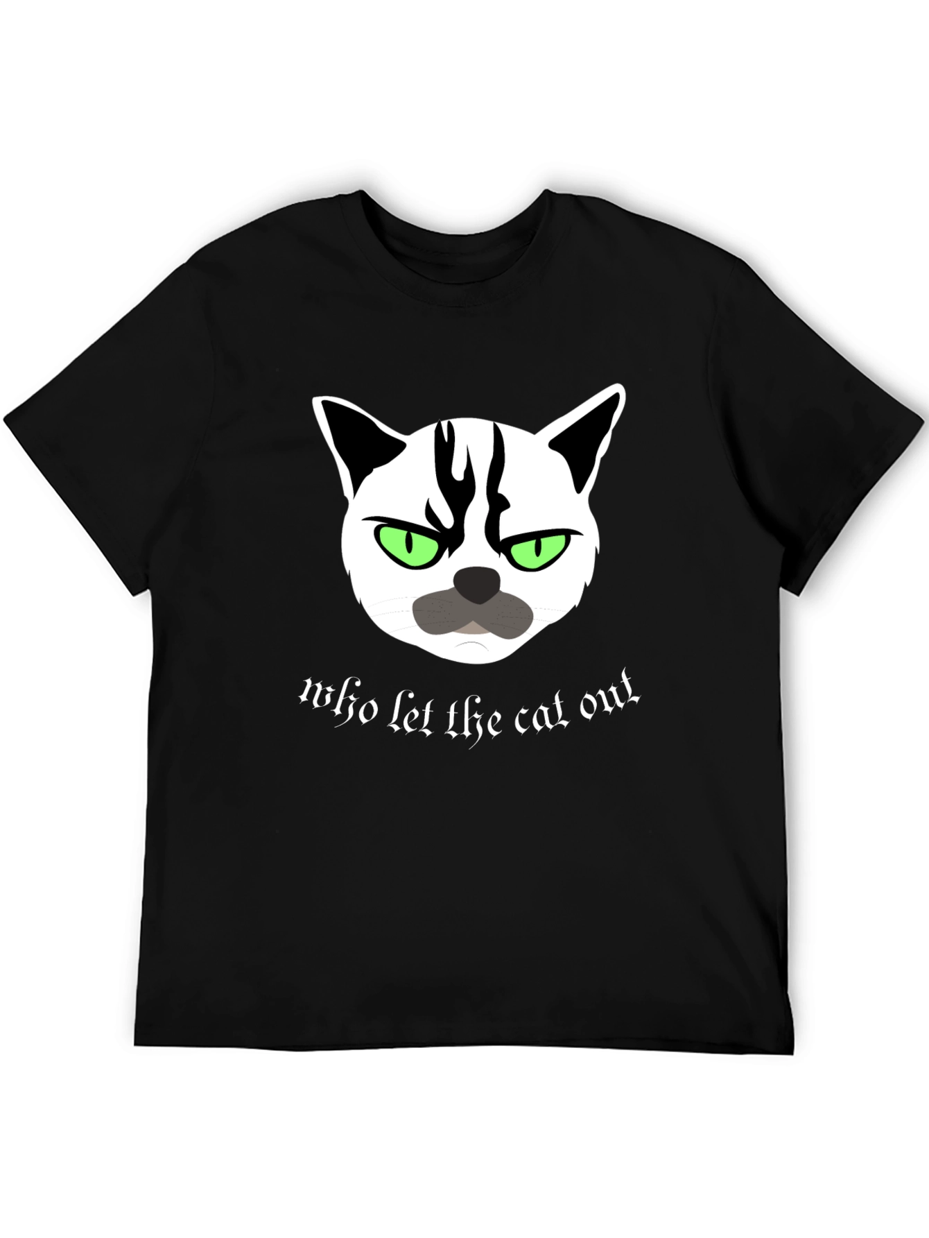 Black Grumpy Cat T-Shirt - Who Let The Cat Out? view 5