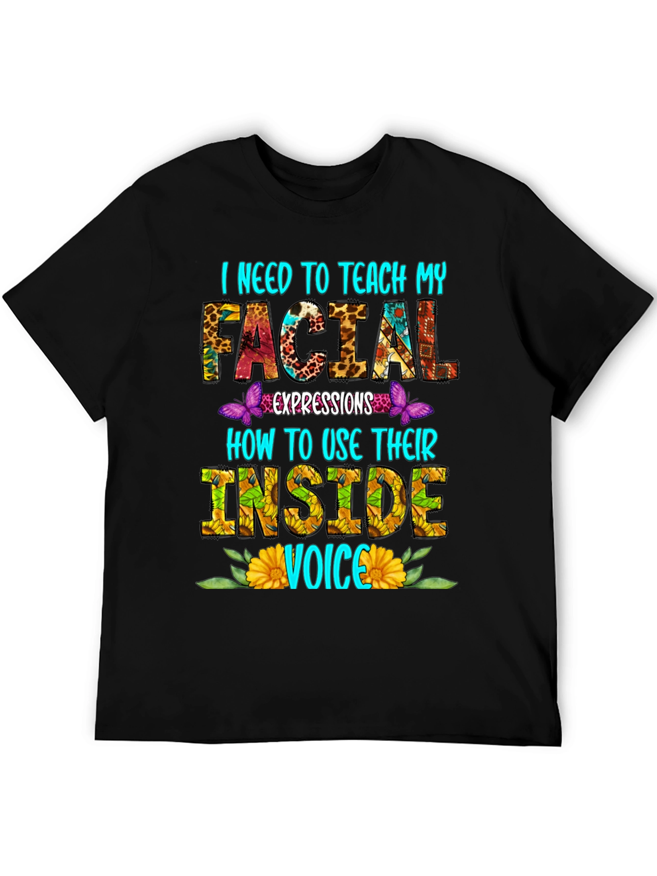 Black Teach Facial Expressions T-Shirt view 5