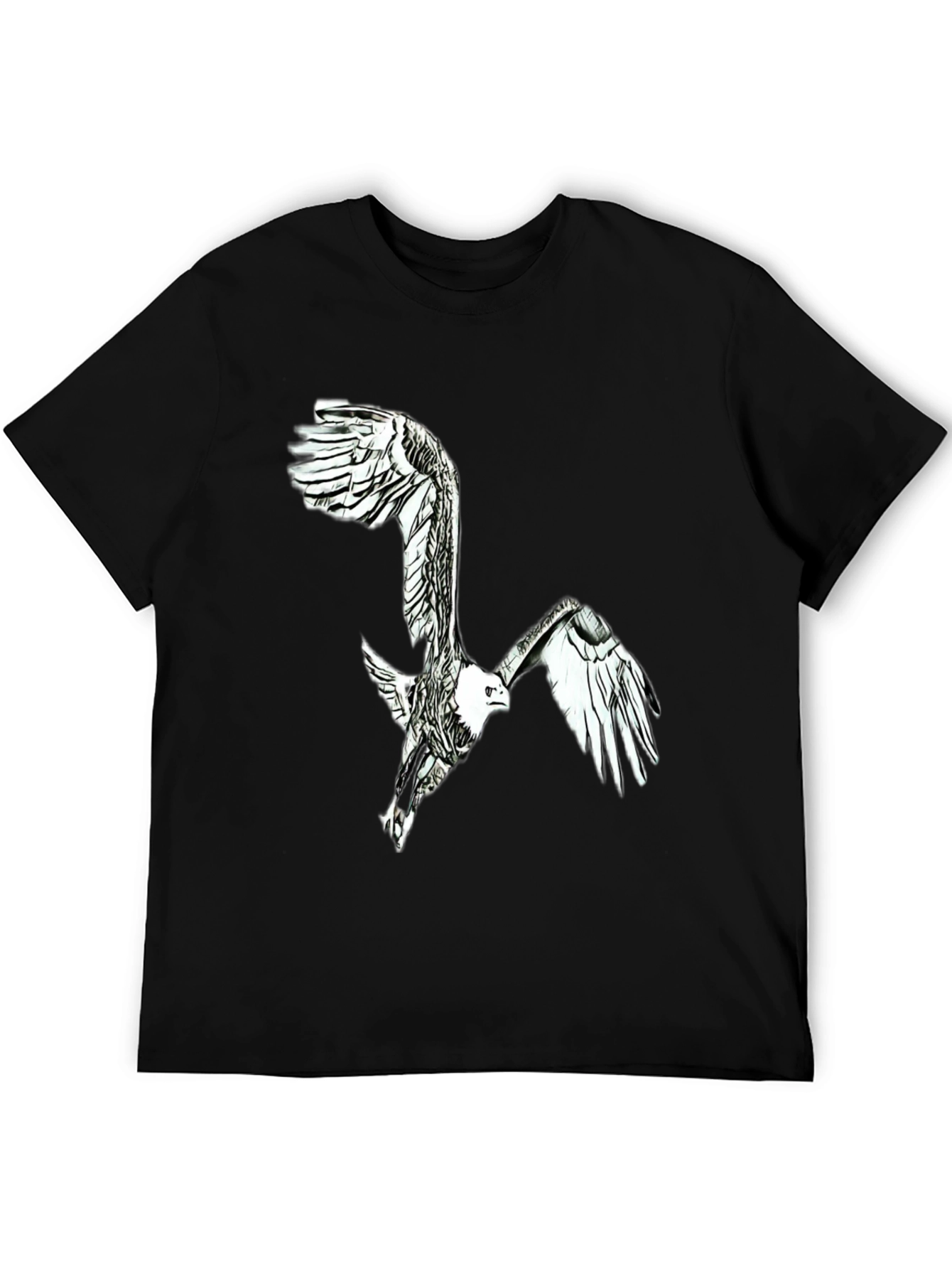Black Eagle Graphic Black T-Shirt - Men's Fashion view 5