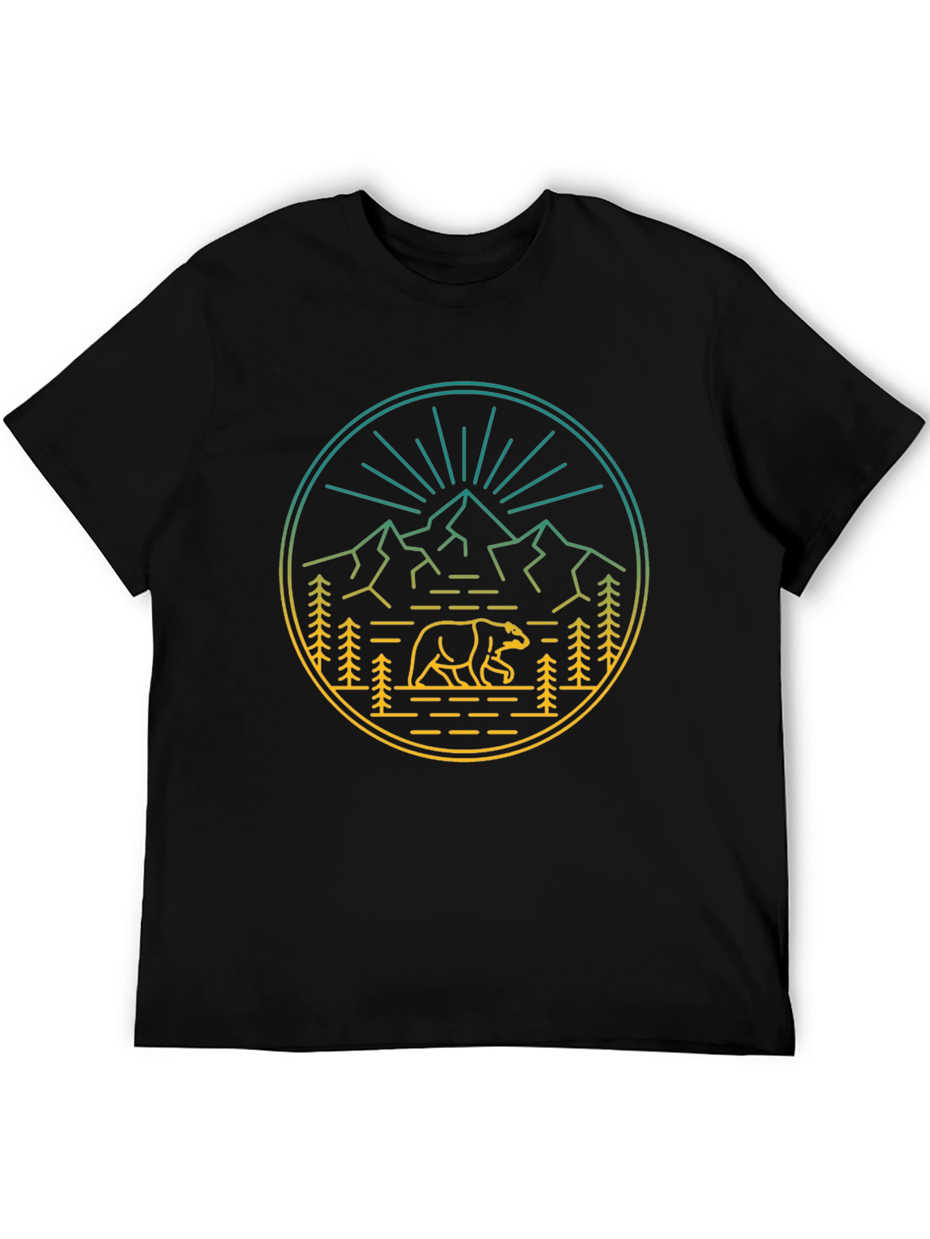 Black Mountain Bear Graphic T-Shirt - Adventure Style view 5
