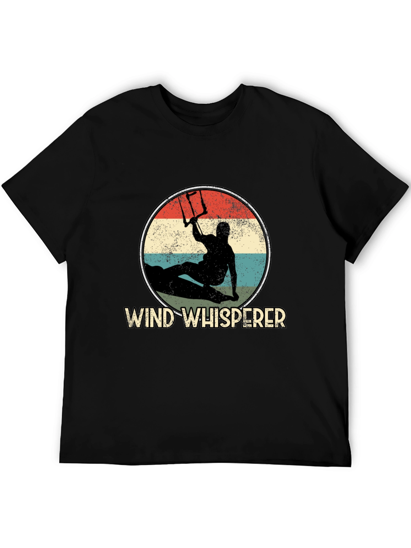 Black Wind Whisperer Kitesurfing Graphic Tee view 5