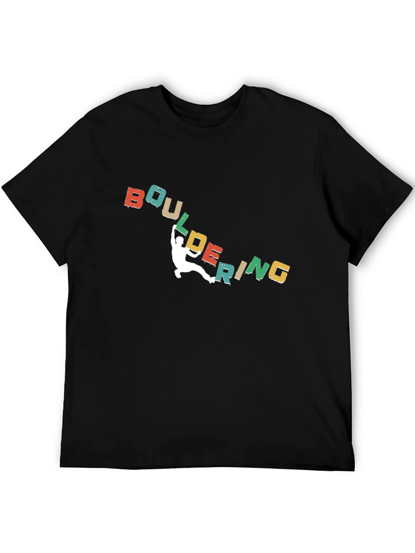 Black Bouldering Retro Graphic T-Shirt for Climbers view 5
