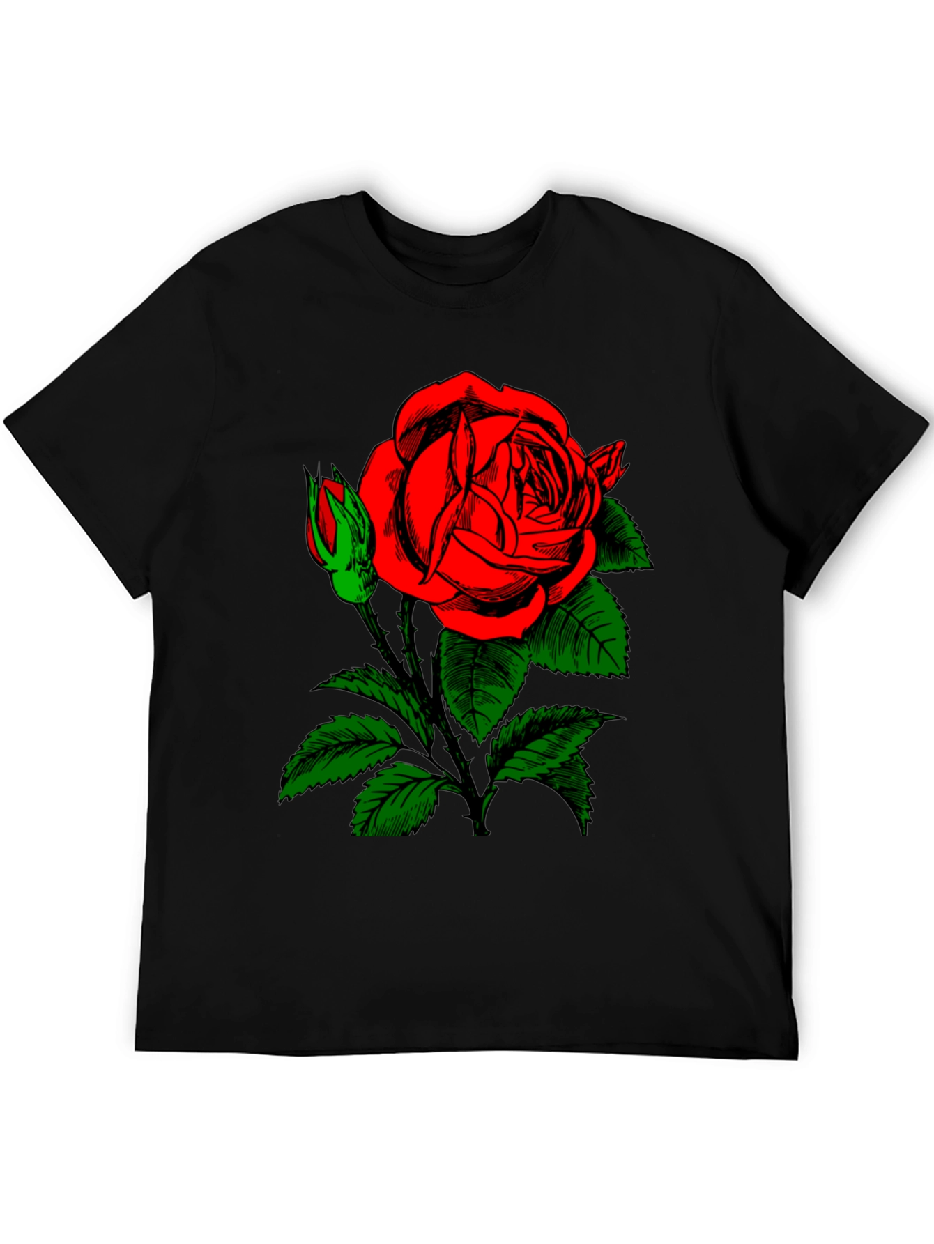 Black Rose Graphic Black T-Shirt view 5