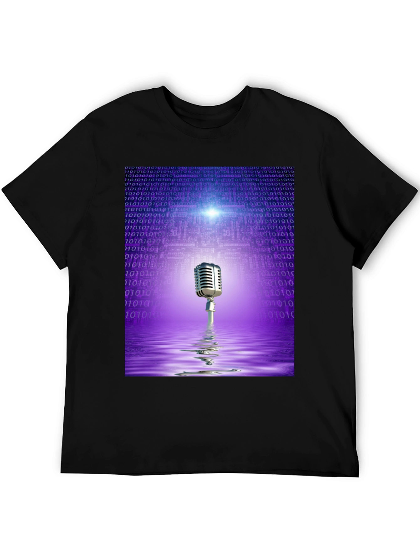 Black Retro Tech Microphone T-Shirt - Black view 5