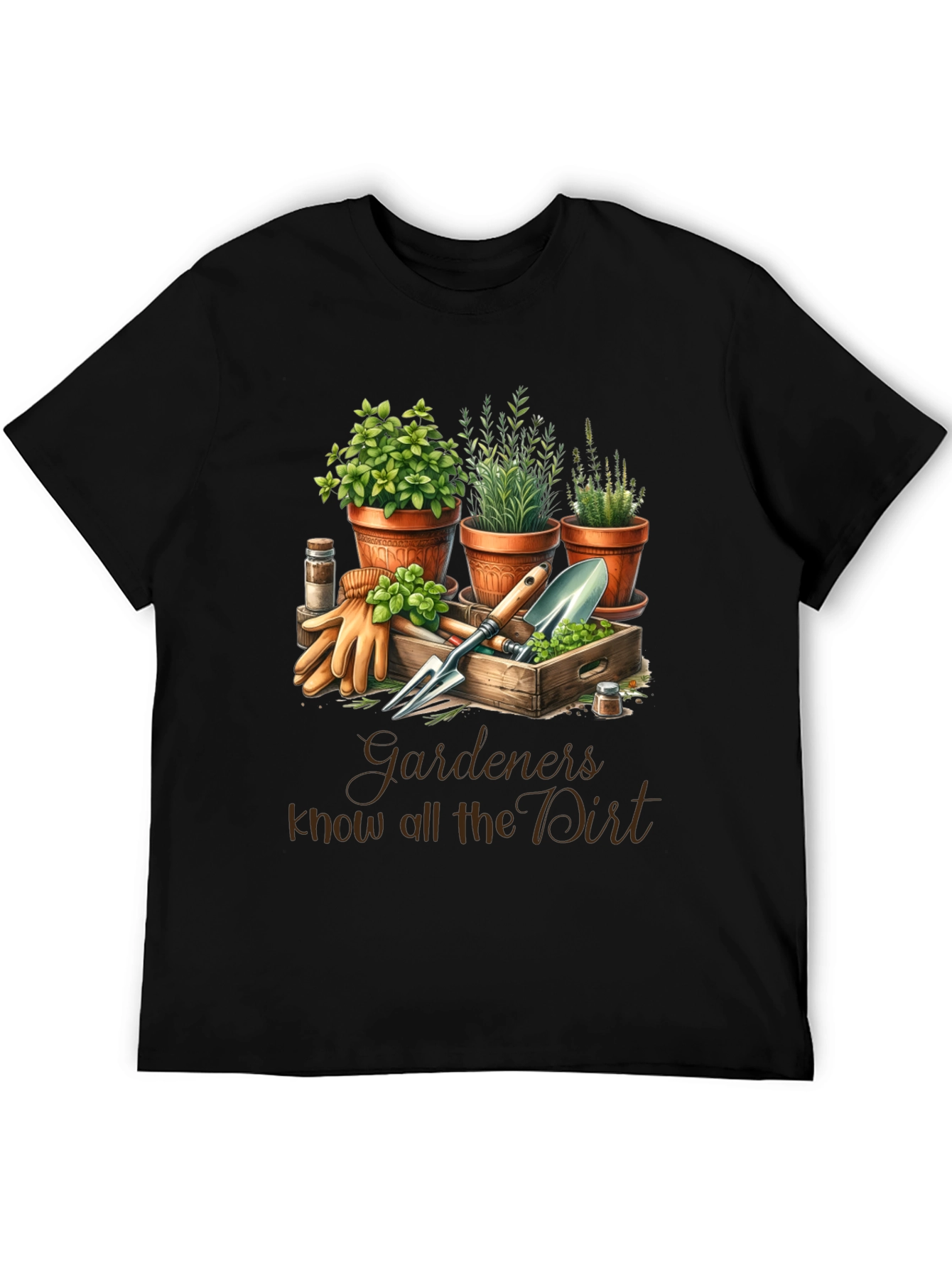 Black Gardener's Know All the Dirt T-Shirt view 5