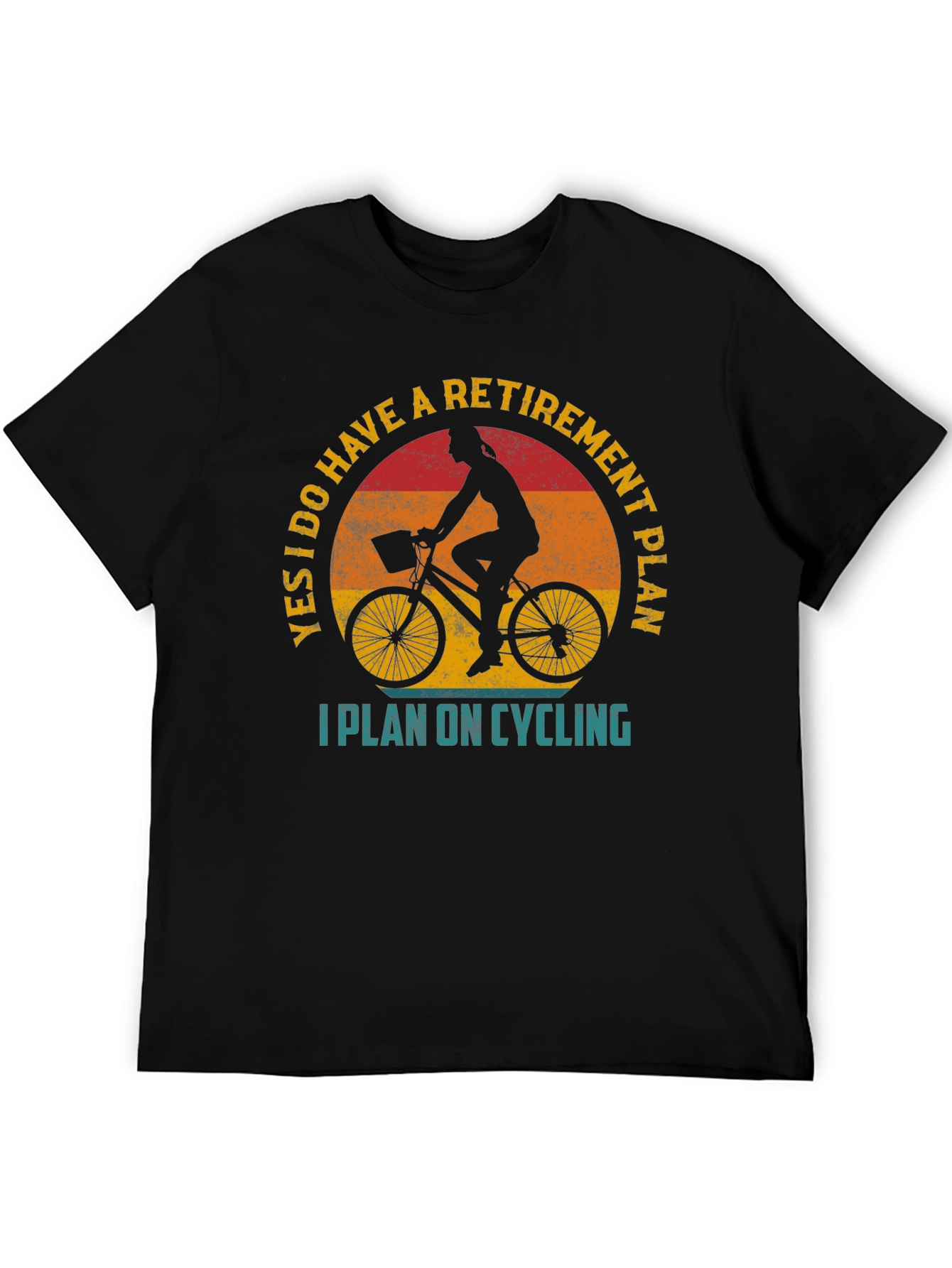 Black Cycling Retirement Plan Graphic Tee view 5
