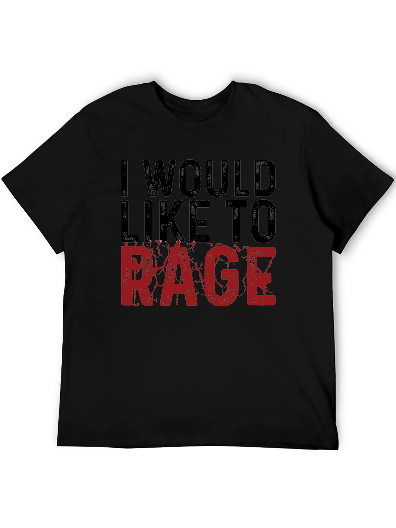 Black I Would Like to Rage Black Graphic Tee view 5