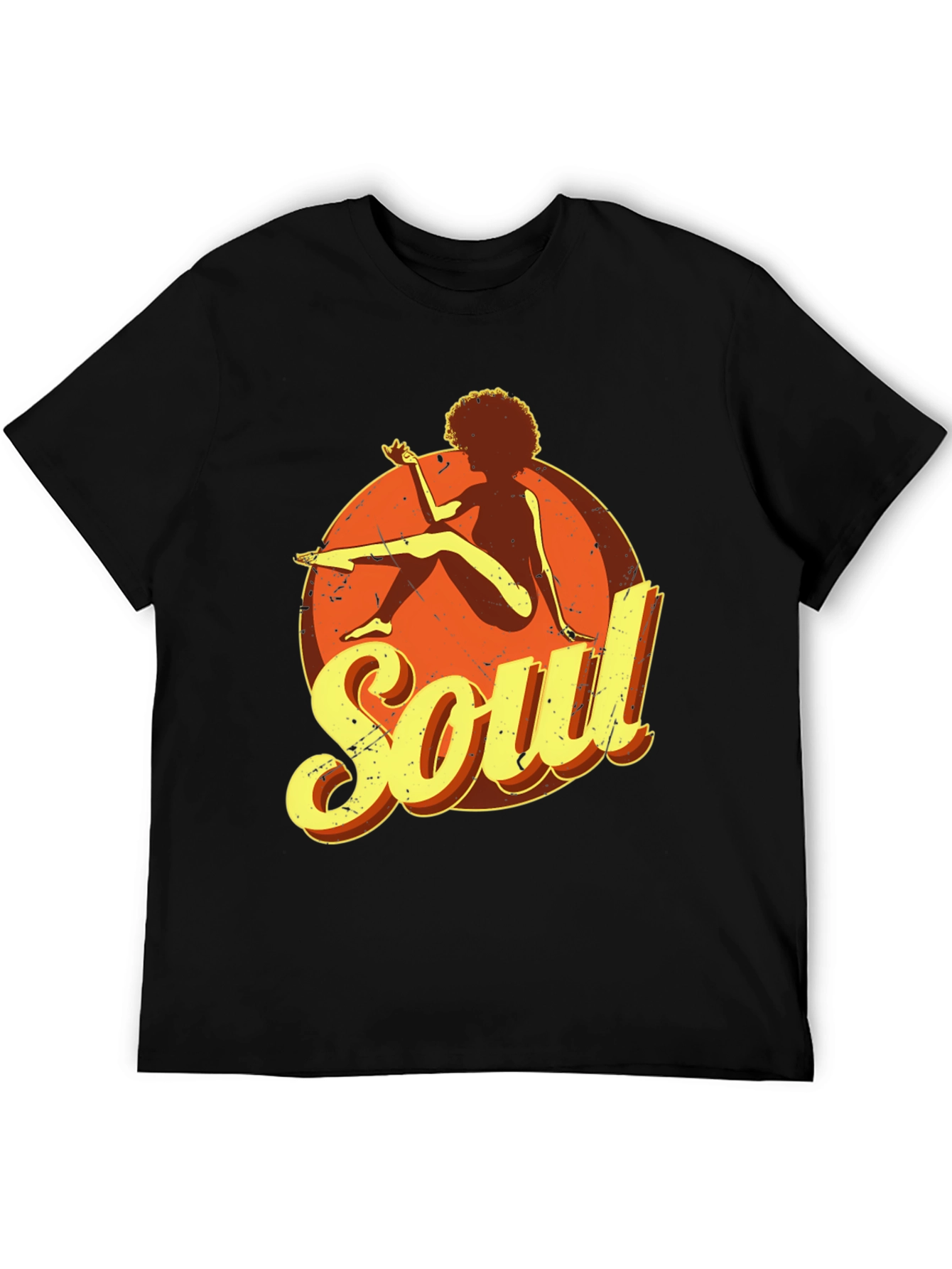 Black Retro Soul Graphic Tee - Vintage Style T-Shirt view 5