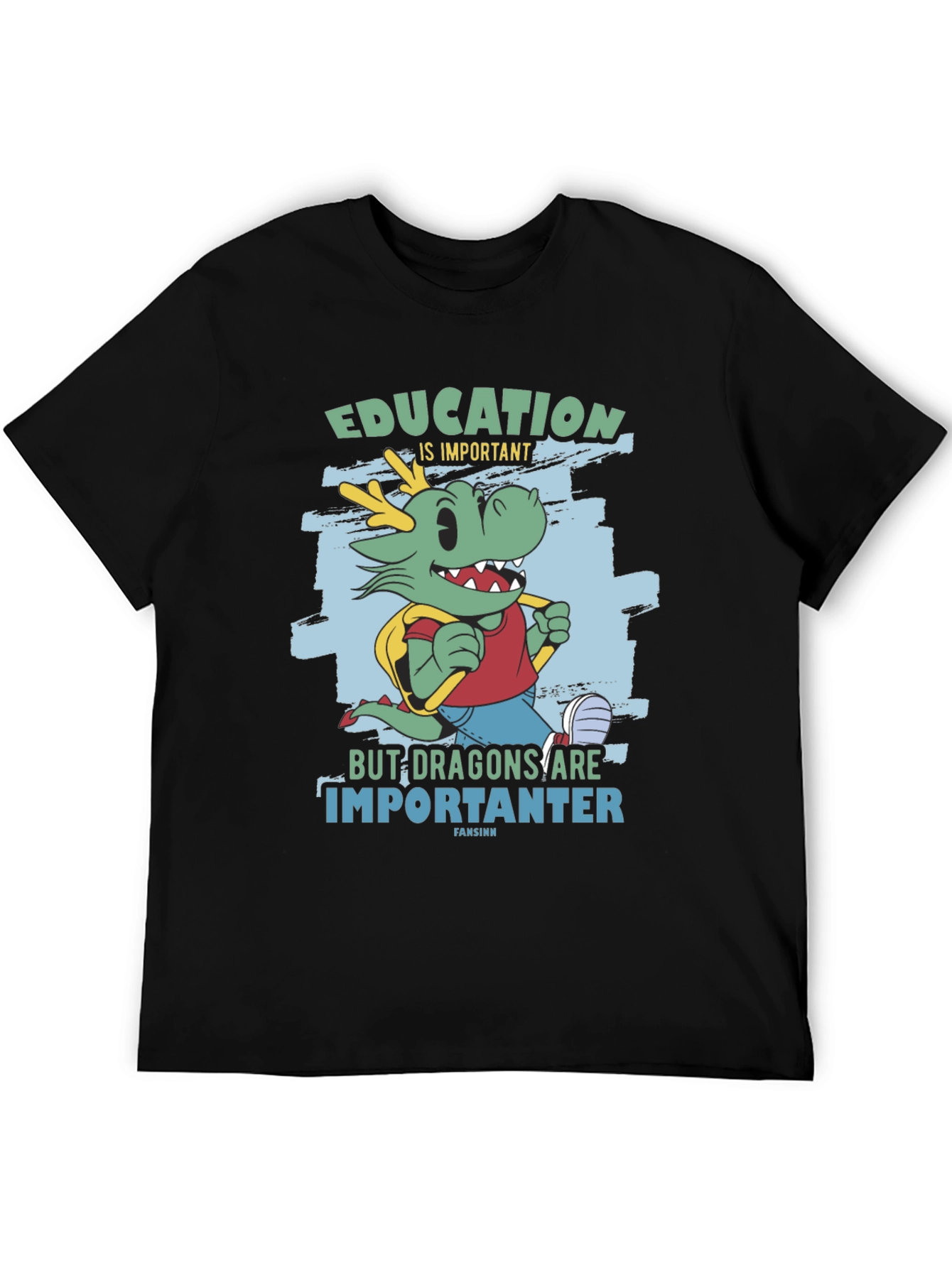 Black Education Dragon Graphic T-Shirt view 5