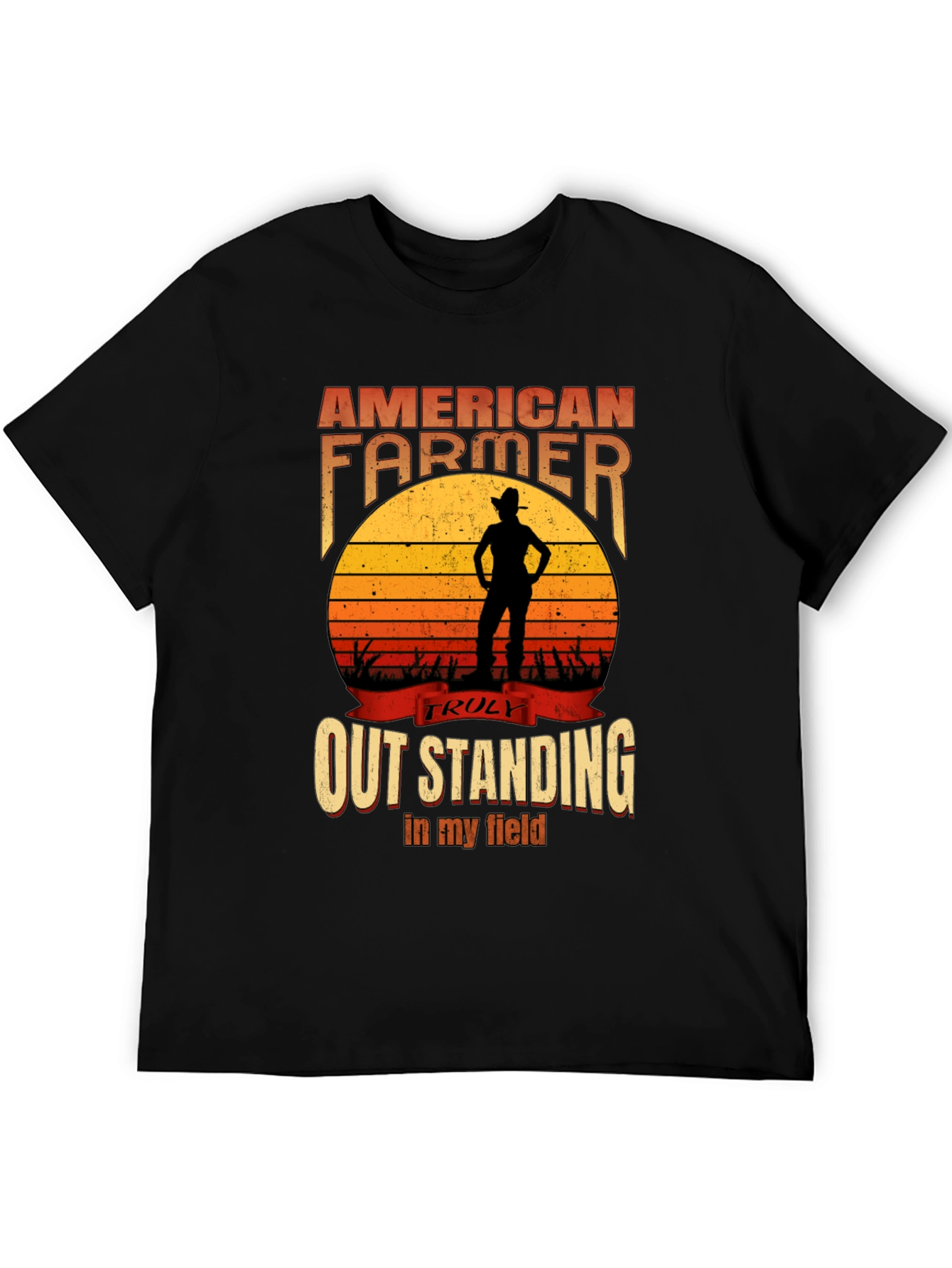 Black American Farmer Graphic T-Shirt - Outstanding in My Field view 5