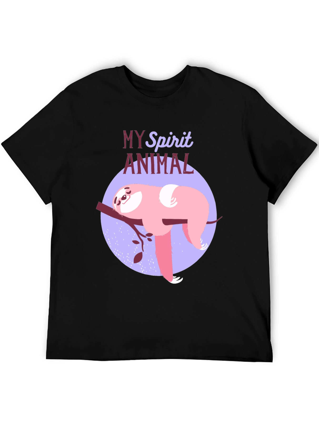 Black My Spirit Animal Sloth T-Shirt view 5