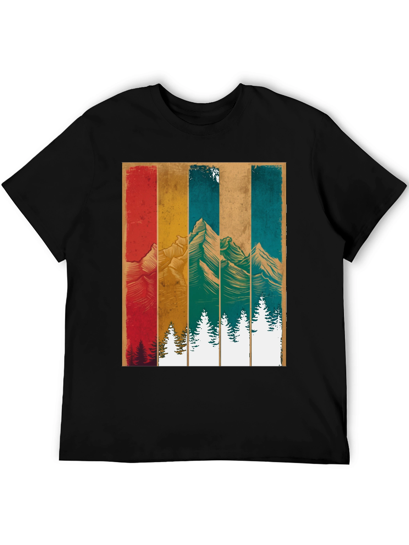 Black Retro Mountainscape Graphic Tee view 5