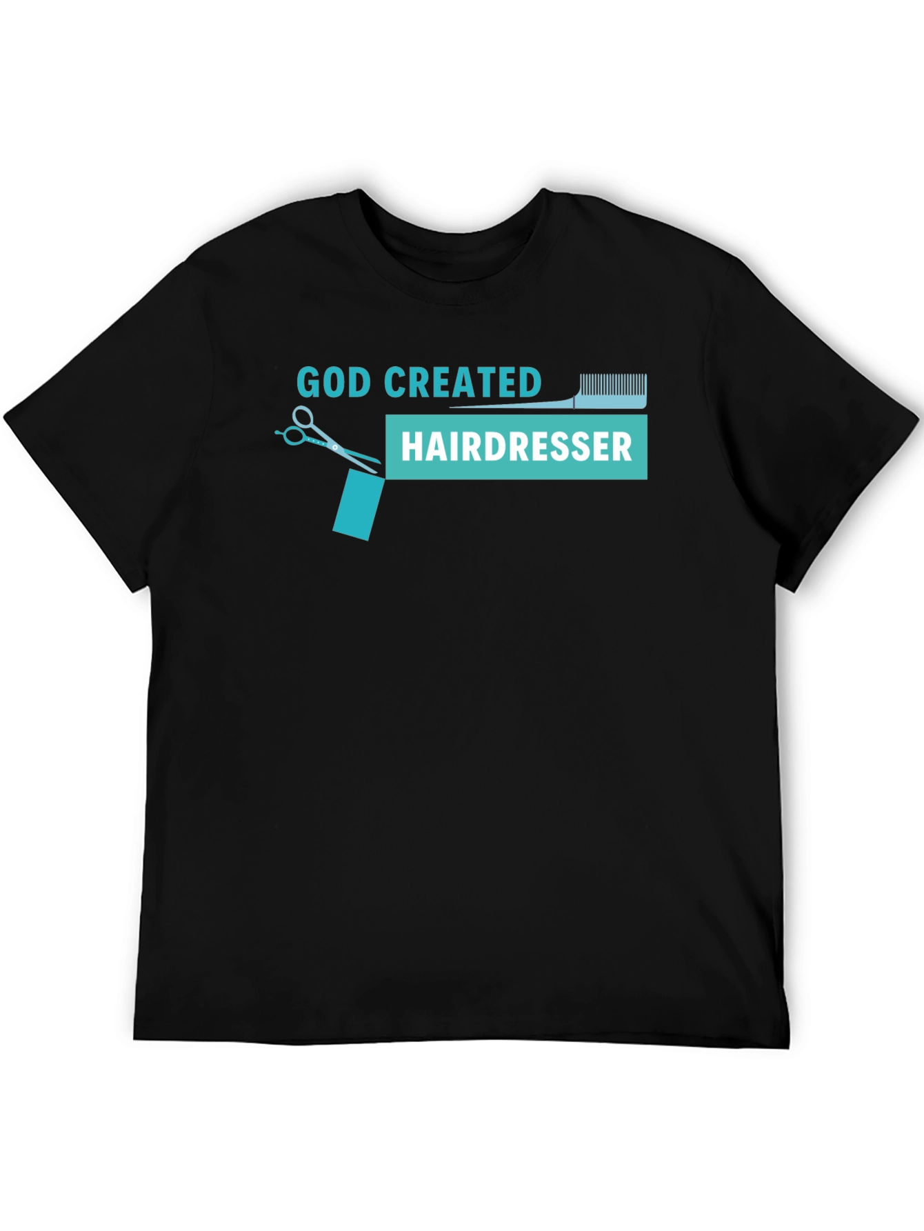 Black God Created Hairdresser T-Shirt - Black view 5