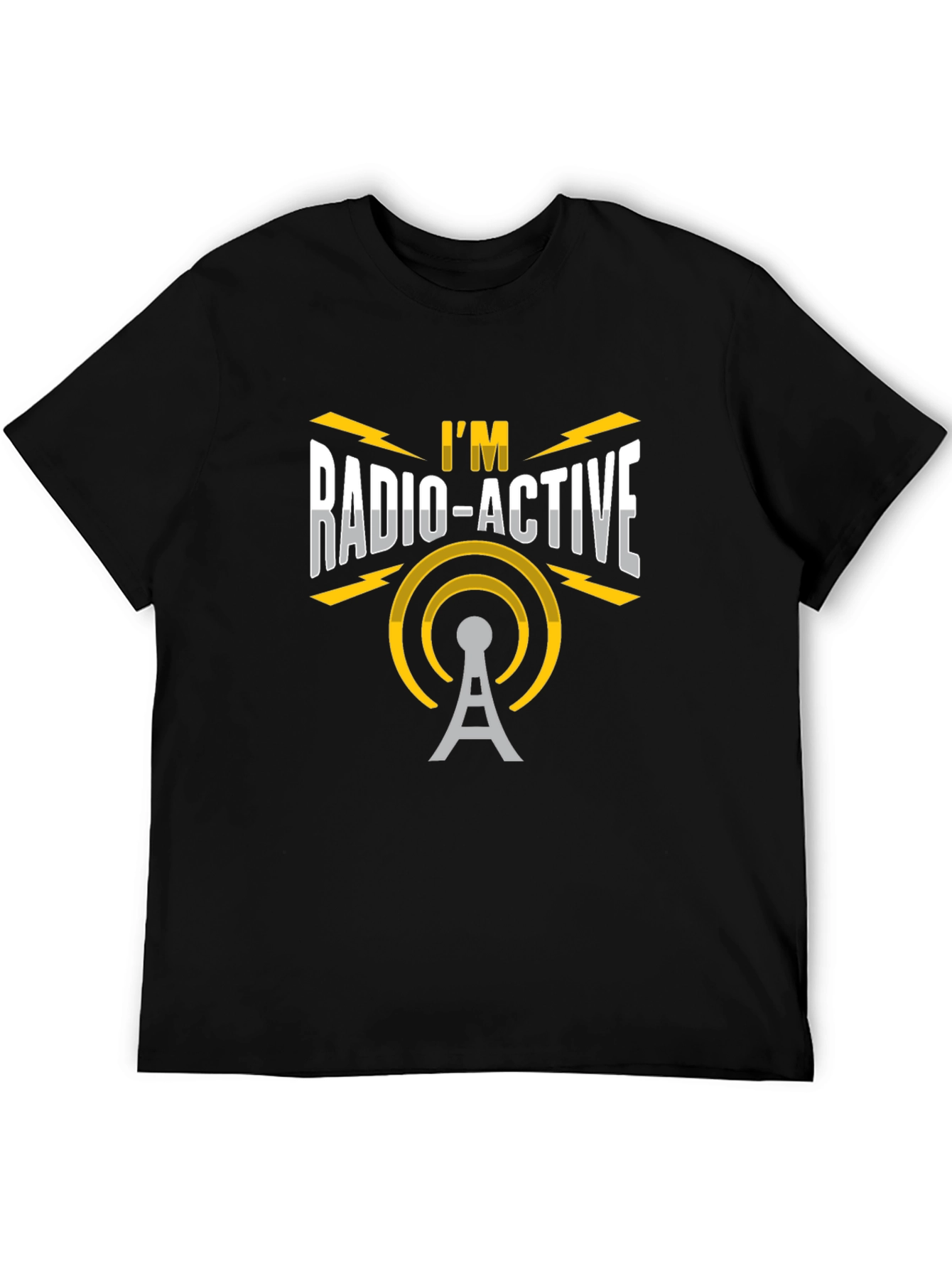 Black I'm Radio-Active Black T-Shirt - Funny Ham Radio Operator Tee view 5