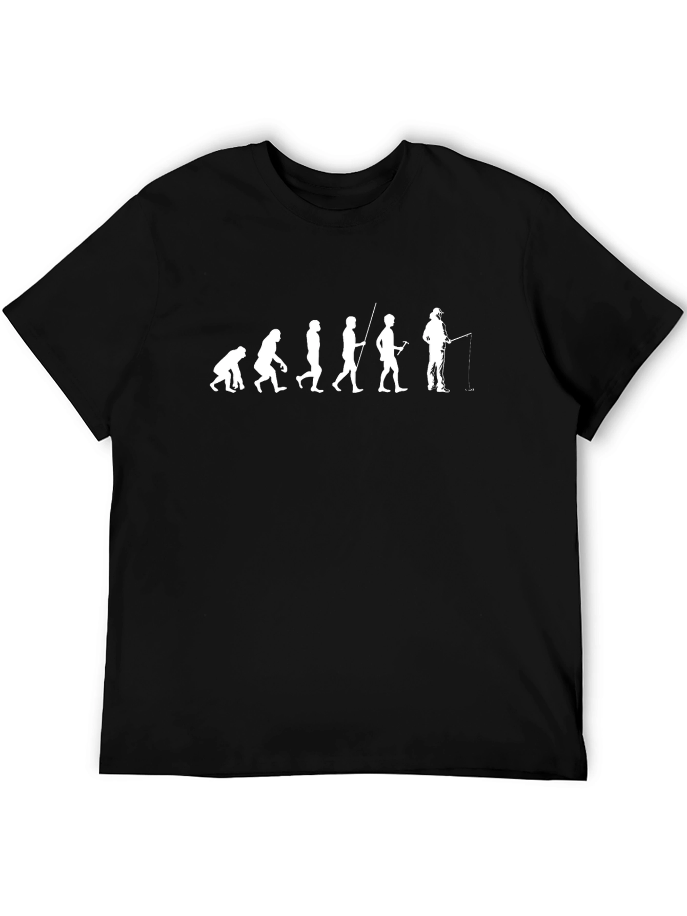 Black Evolution of Fishing Men's Graphic Tee view 5
