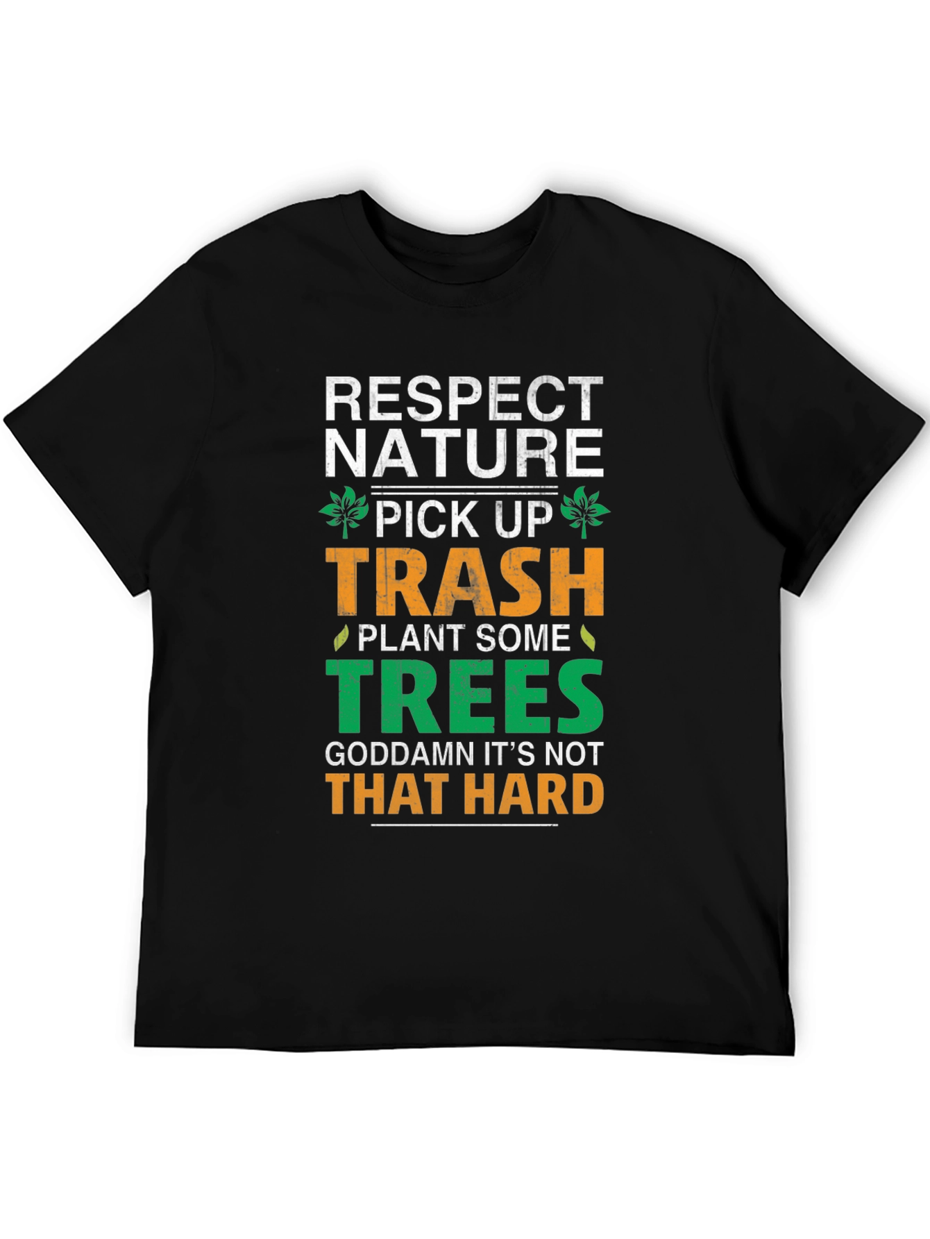 Black Respect Nature Black Graphic Tee view 5