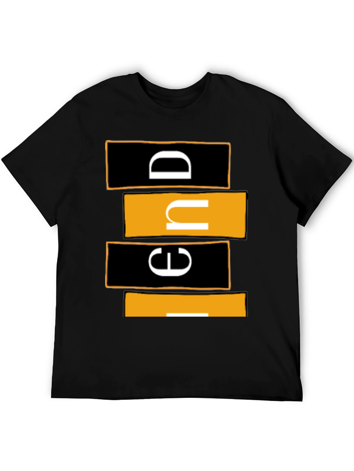 Black Modern Graphic Tee - Abstract Lettering view 5