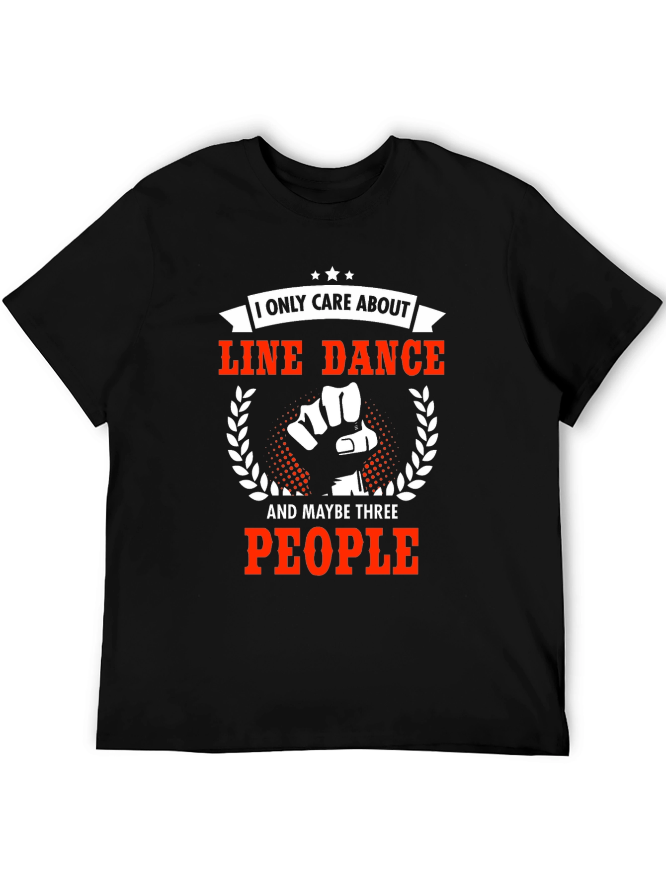 Black Line Dance T-Shirt - I Only Care About Line Dance view 5