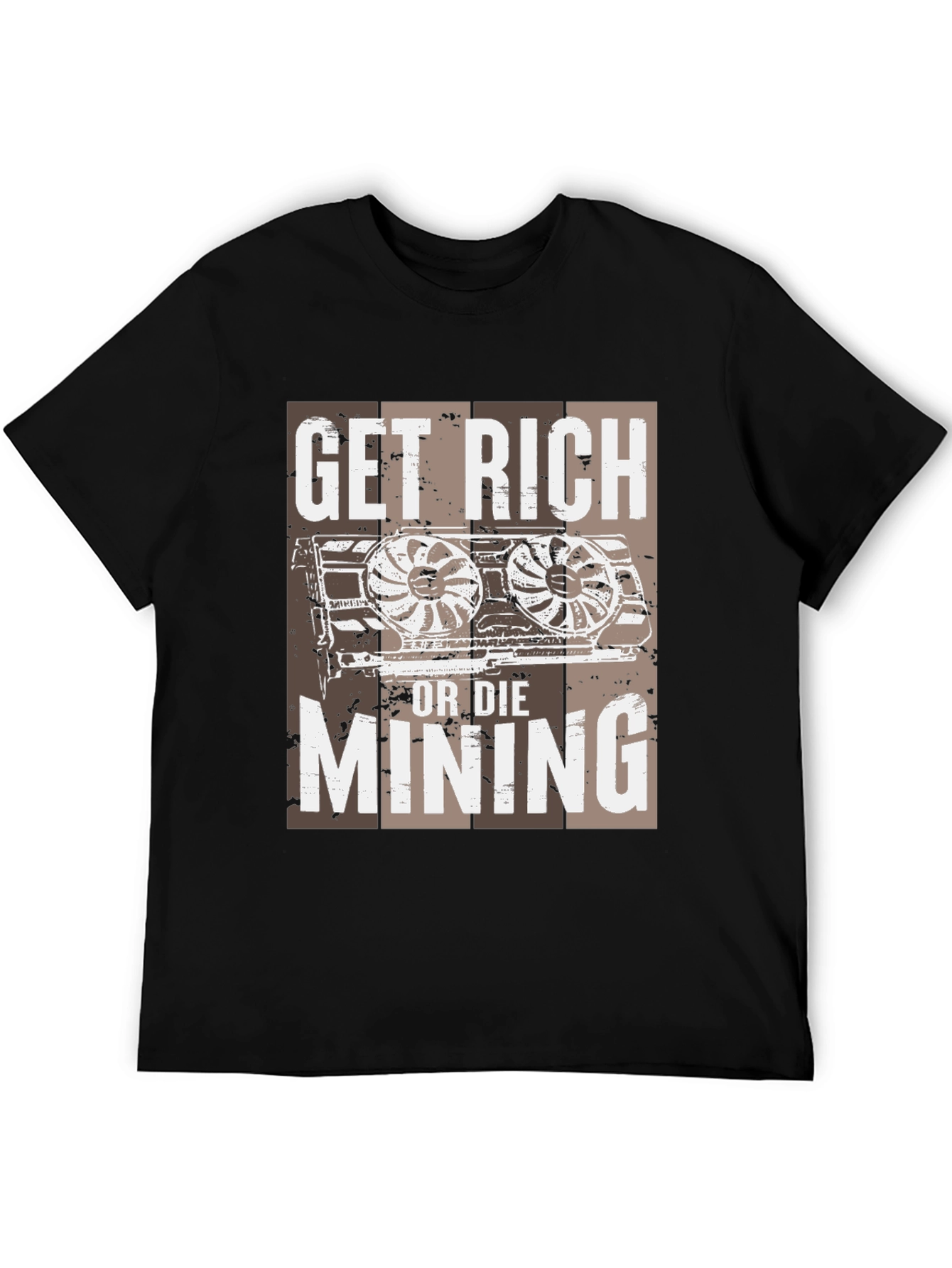 Black Get Rich or Die Mining T-Shirt view 5