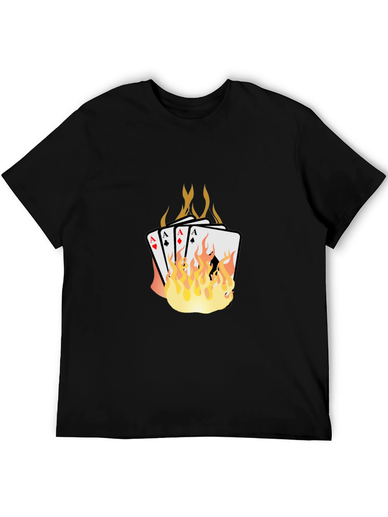 Black Flaming Aces Graphic T-Shirt view 5