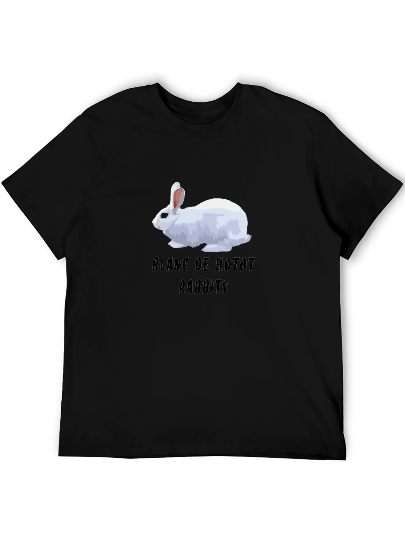 Black Blanc de Hotot Rabbits Graphic Tee view 5