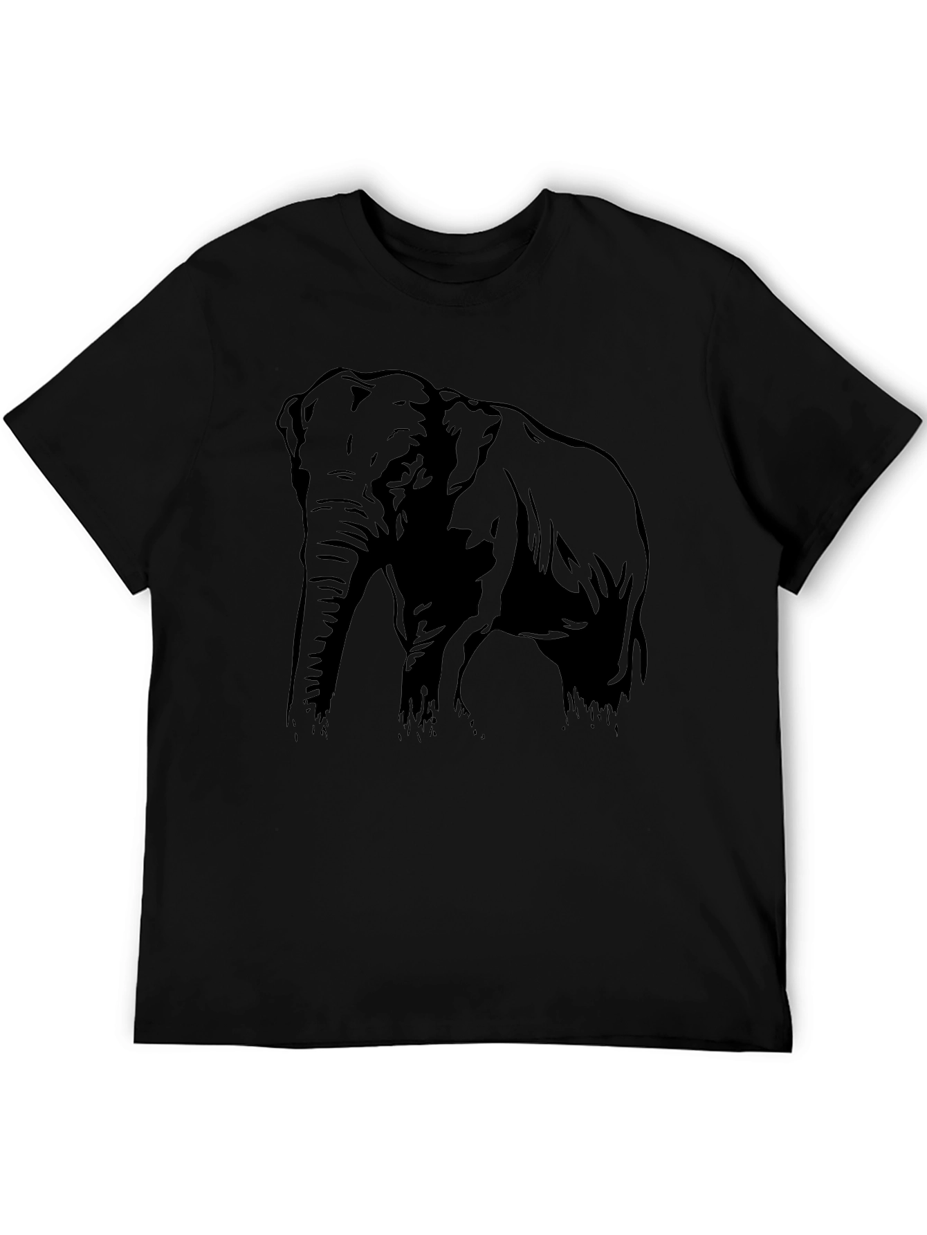 Black Elephant Graphic Black T-Shirt view 5