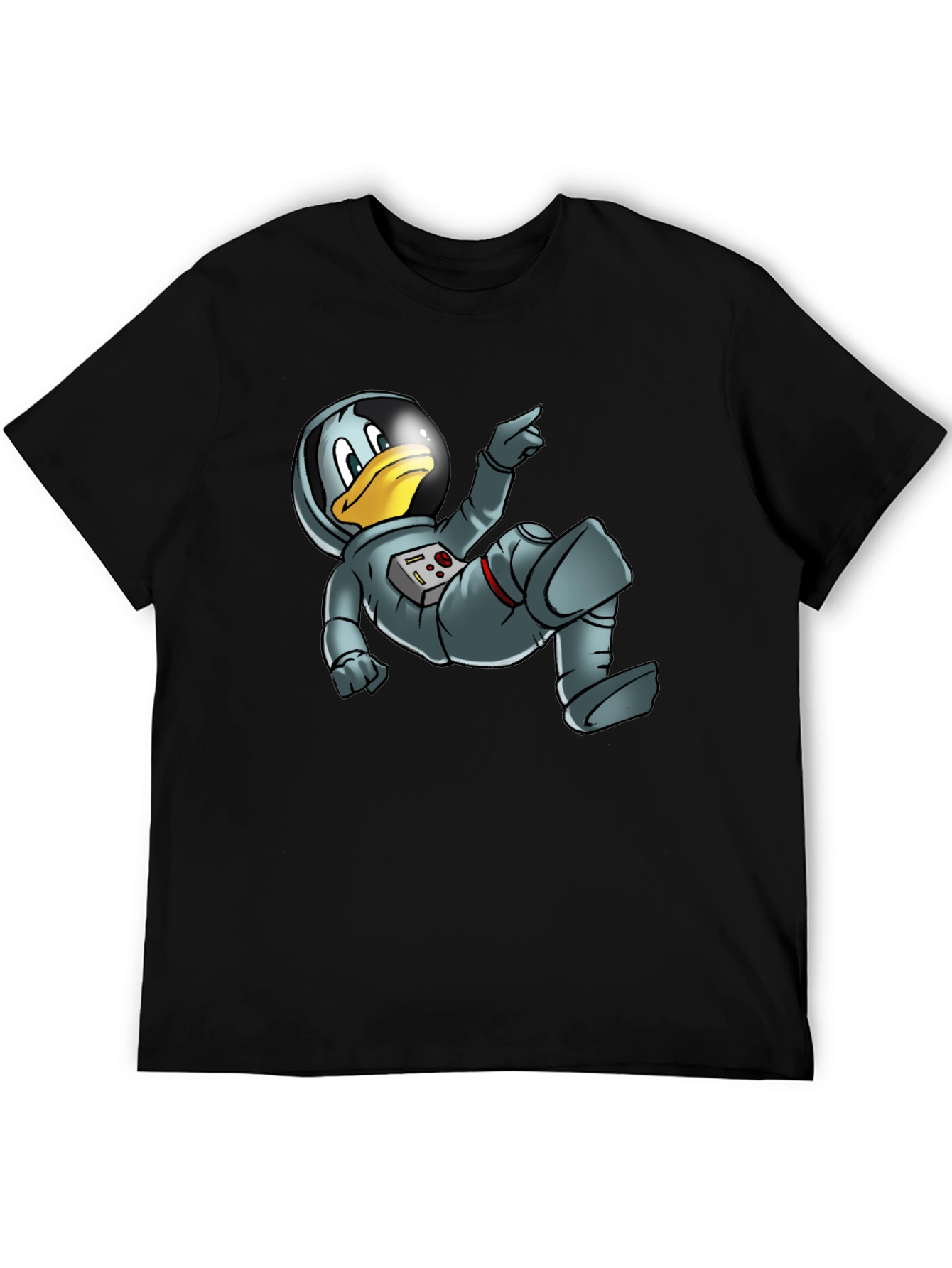 Black Astronaut Duck Graphic Tee - Black view 5