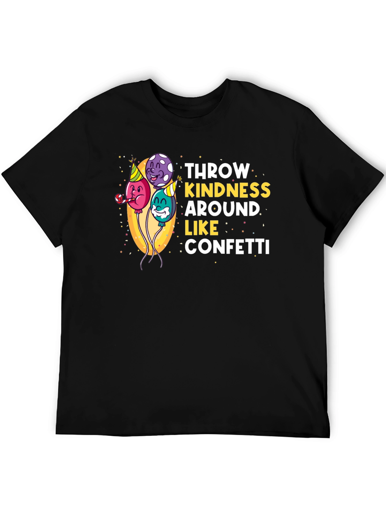 Black Throw Kindness Like Confetti Graphic Tee view 5