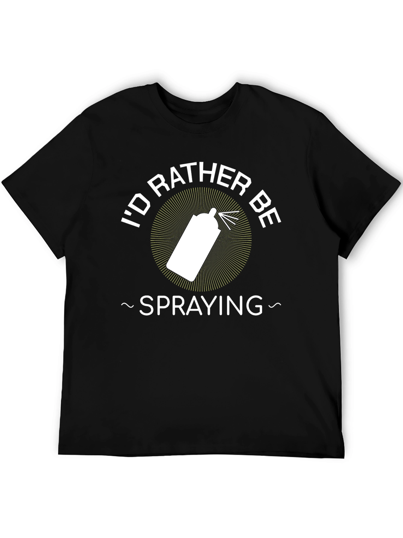 Black I'd Rather Be Spraying T-Shirt - Novelty Graphic Tee view 5