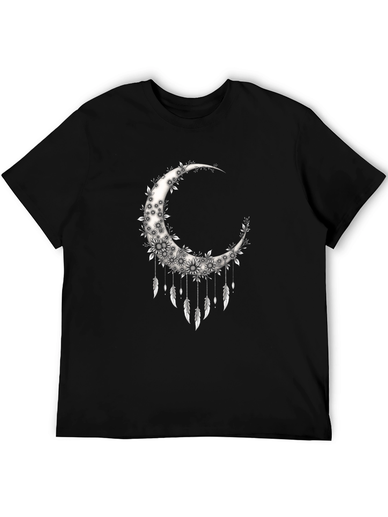 Black Floral Moon Dreamcatcher Graphic Tee view 5