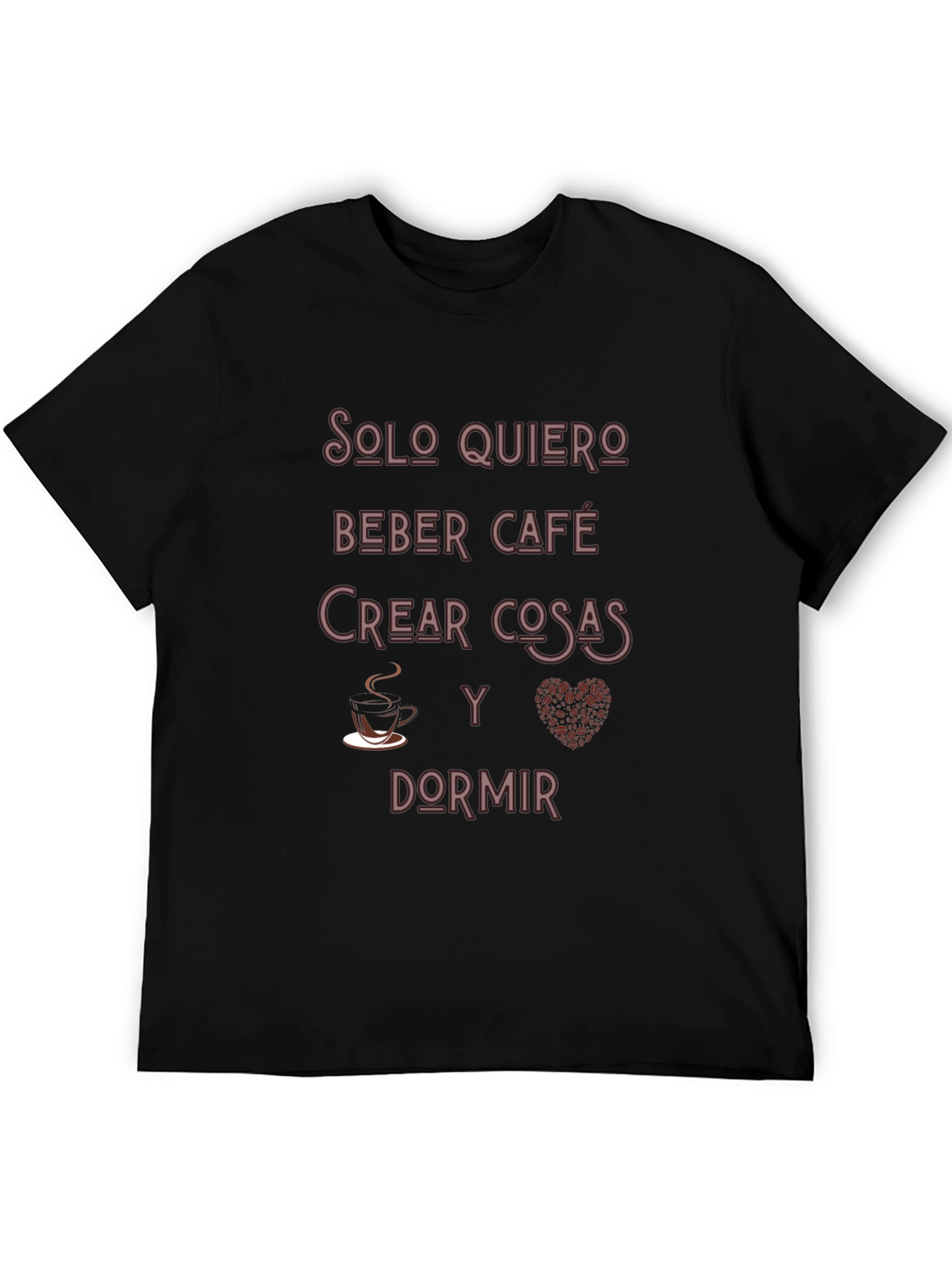 Black Coffee Lover T-Shirt - 'Solo Quiero' Graphic Tee view 5