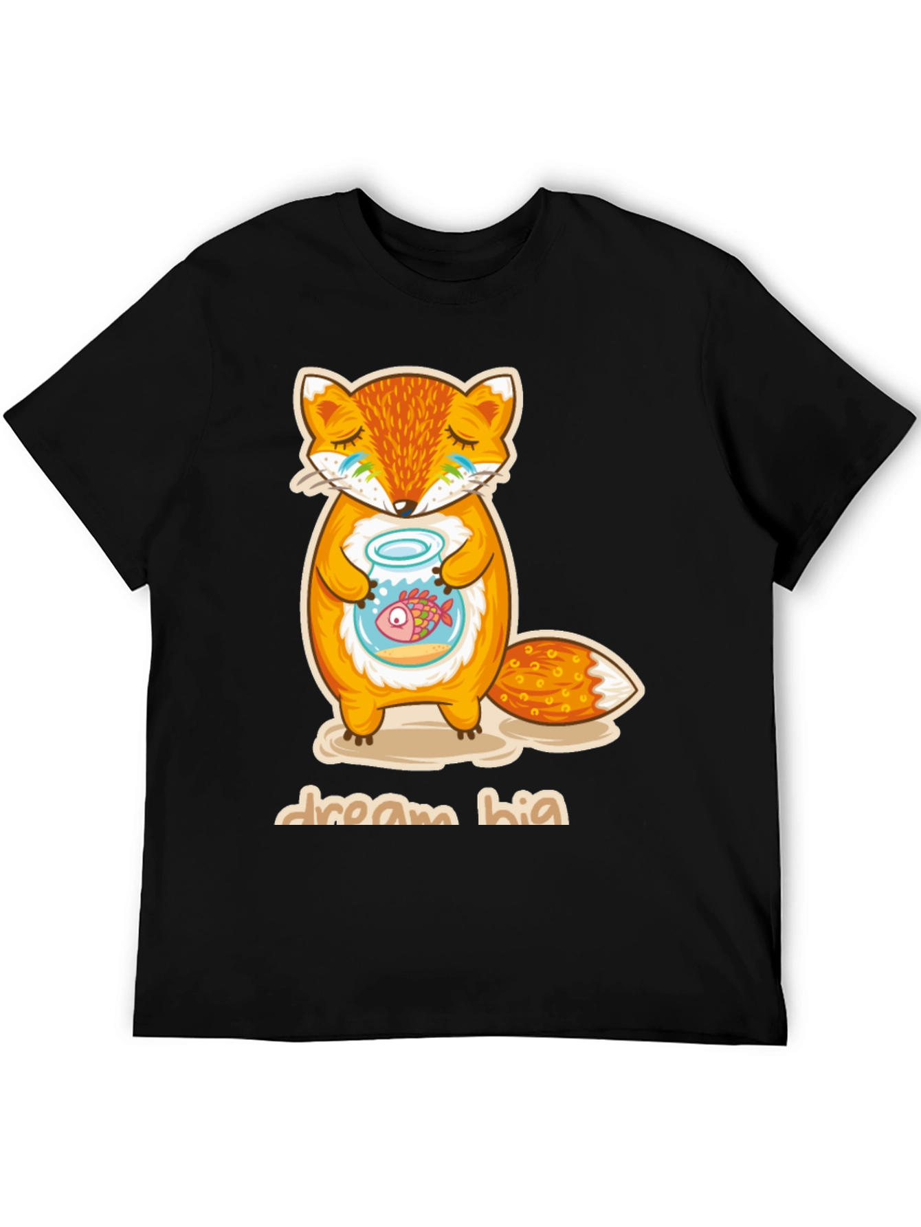 Black Dream Big Fox T-Shirt - Unisex Graphic Tee view 5