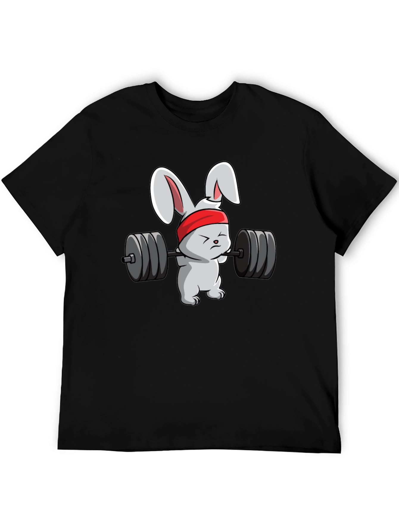 Black Weightlifting Bunny T-Shirt - Black view 5