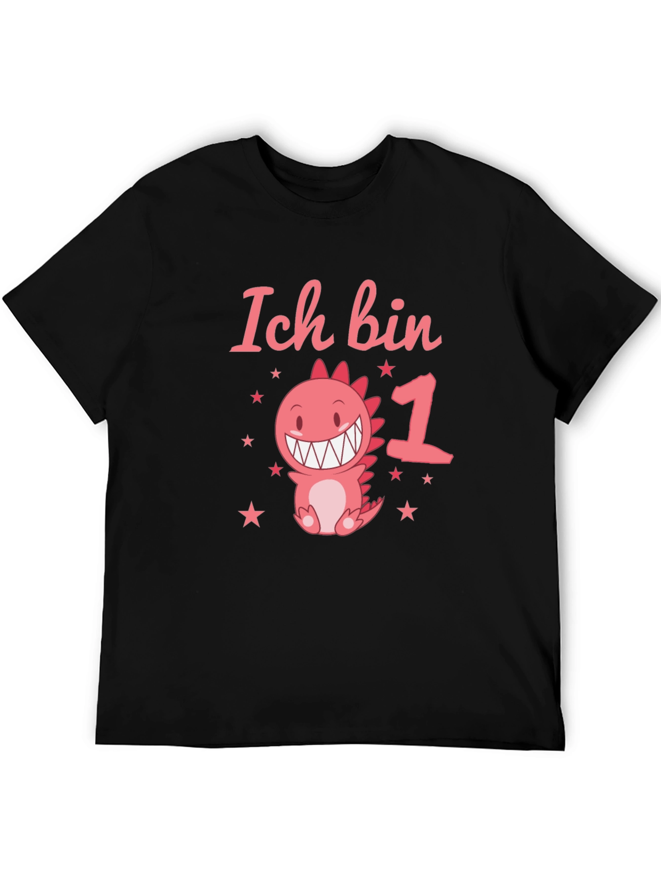 Black Ich Bin 1st Birthday Dinosaur T-Shirt view 5