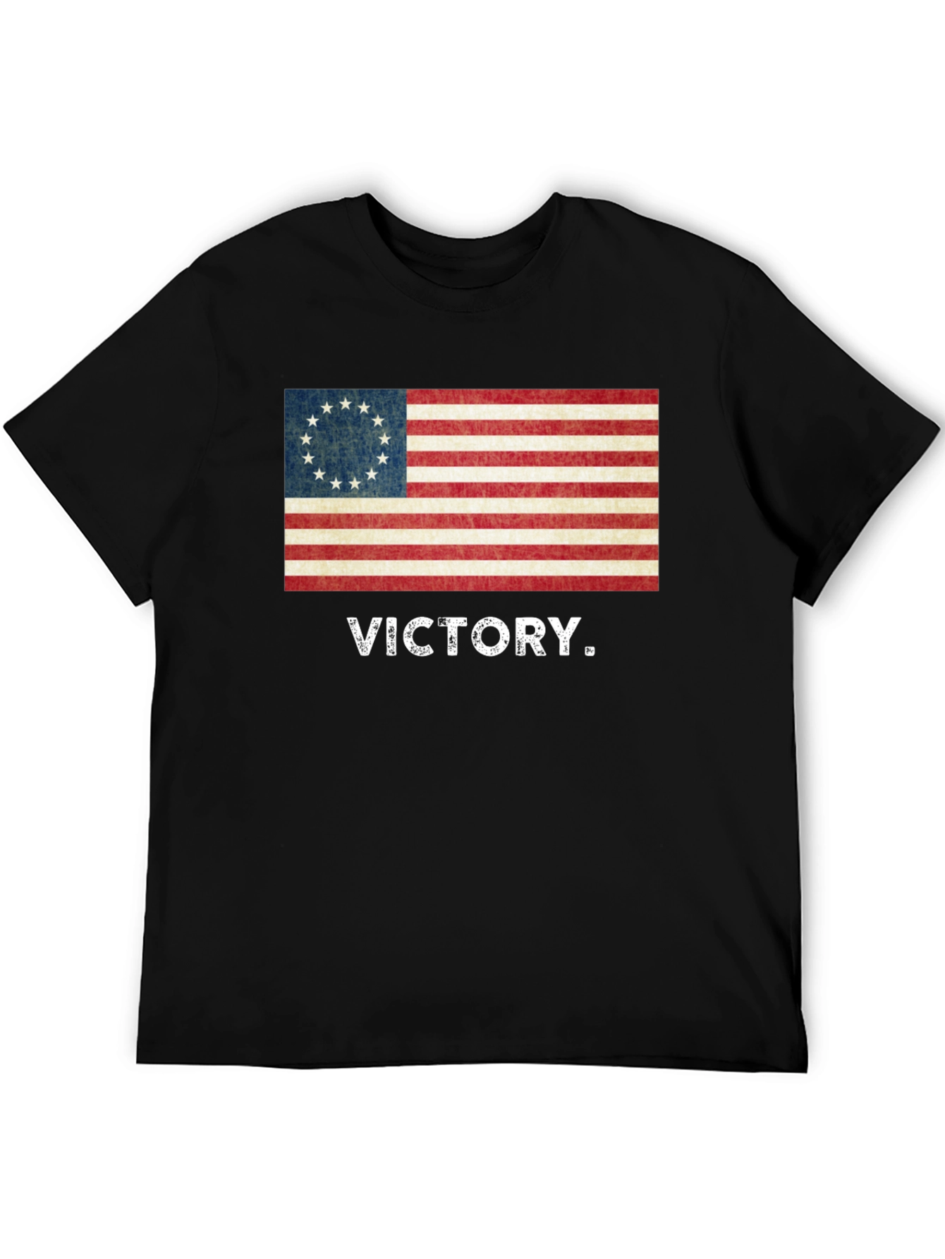 Black Victory Flag Graphic Tee - Patriotic Style view 5