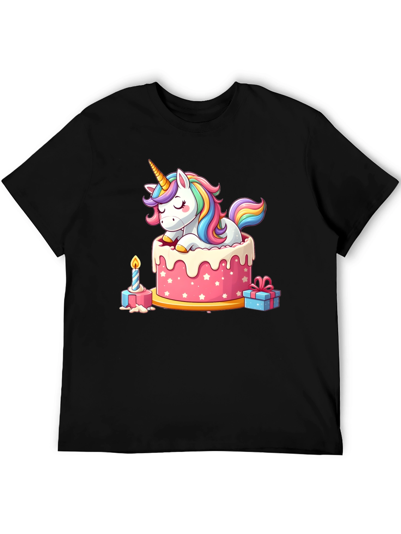 Black Unicorn Cake T-Shirt view 5