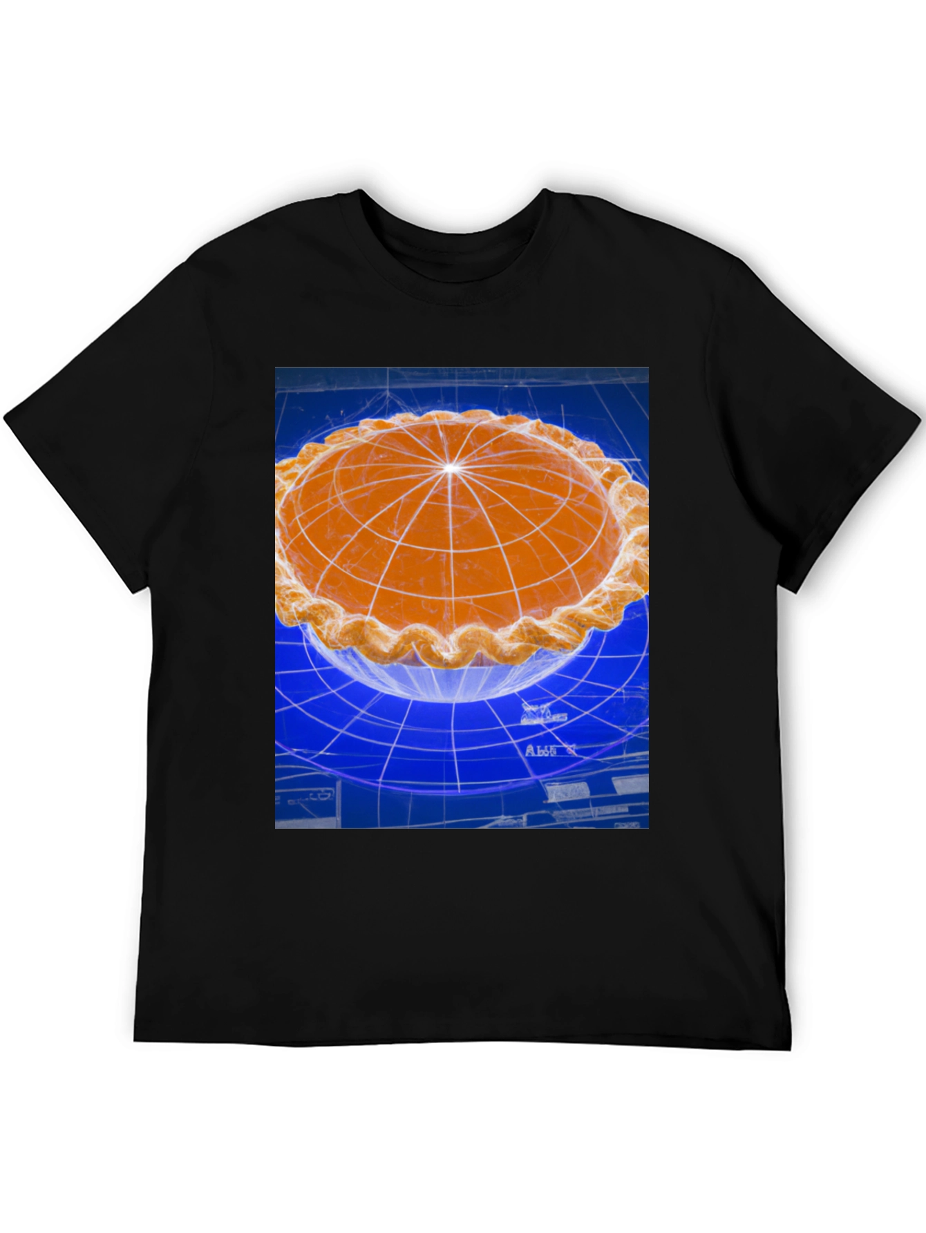 Black Pie Blueprint Graphic T-Shirt view 5