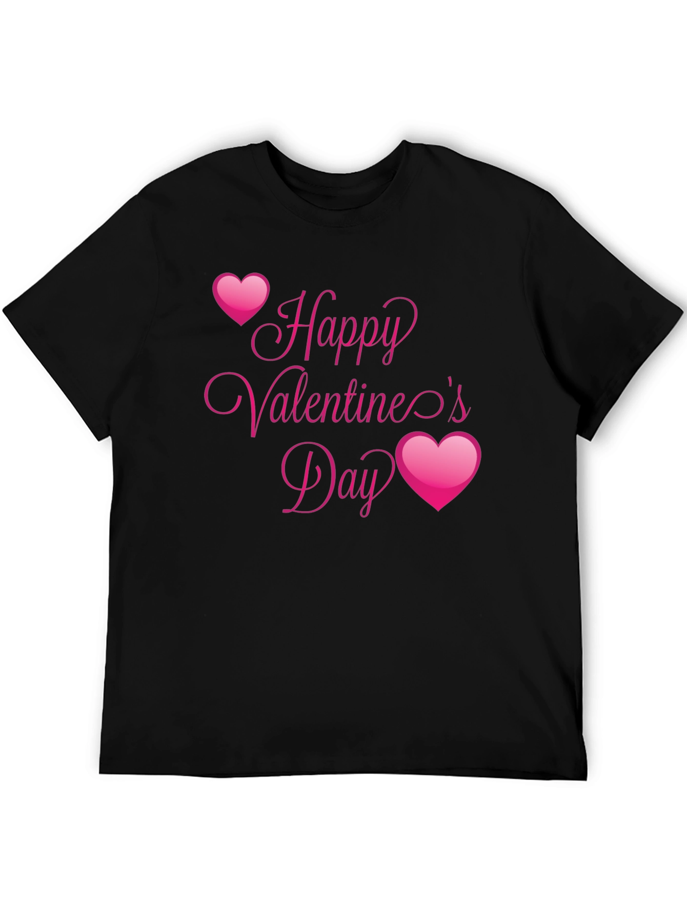 Black Happy Valentine's Day Black T-Shirt view 5