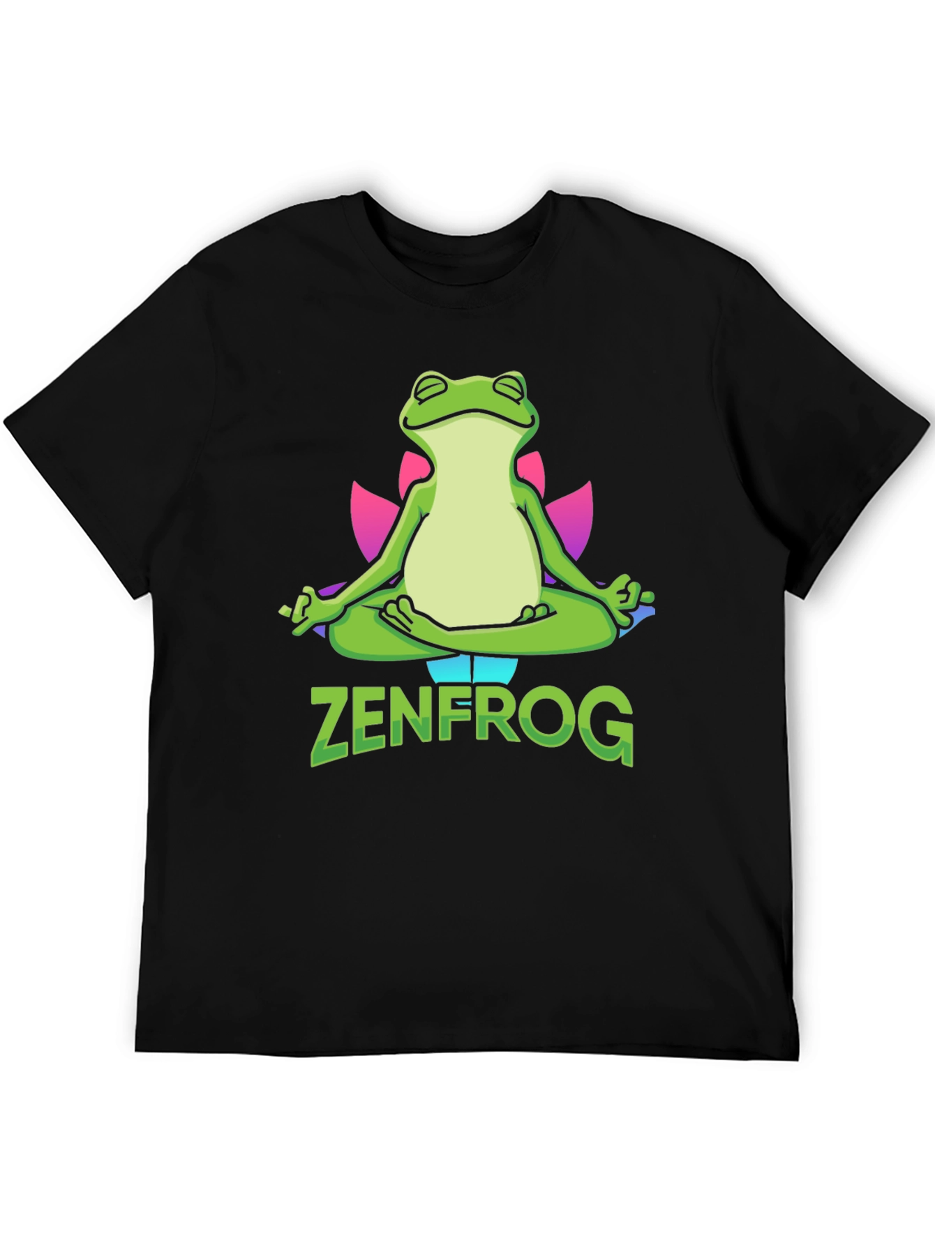 Black Zen Frog Graphic T-Shirt - Meditating Amphibian Tee view 5