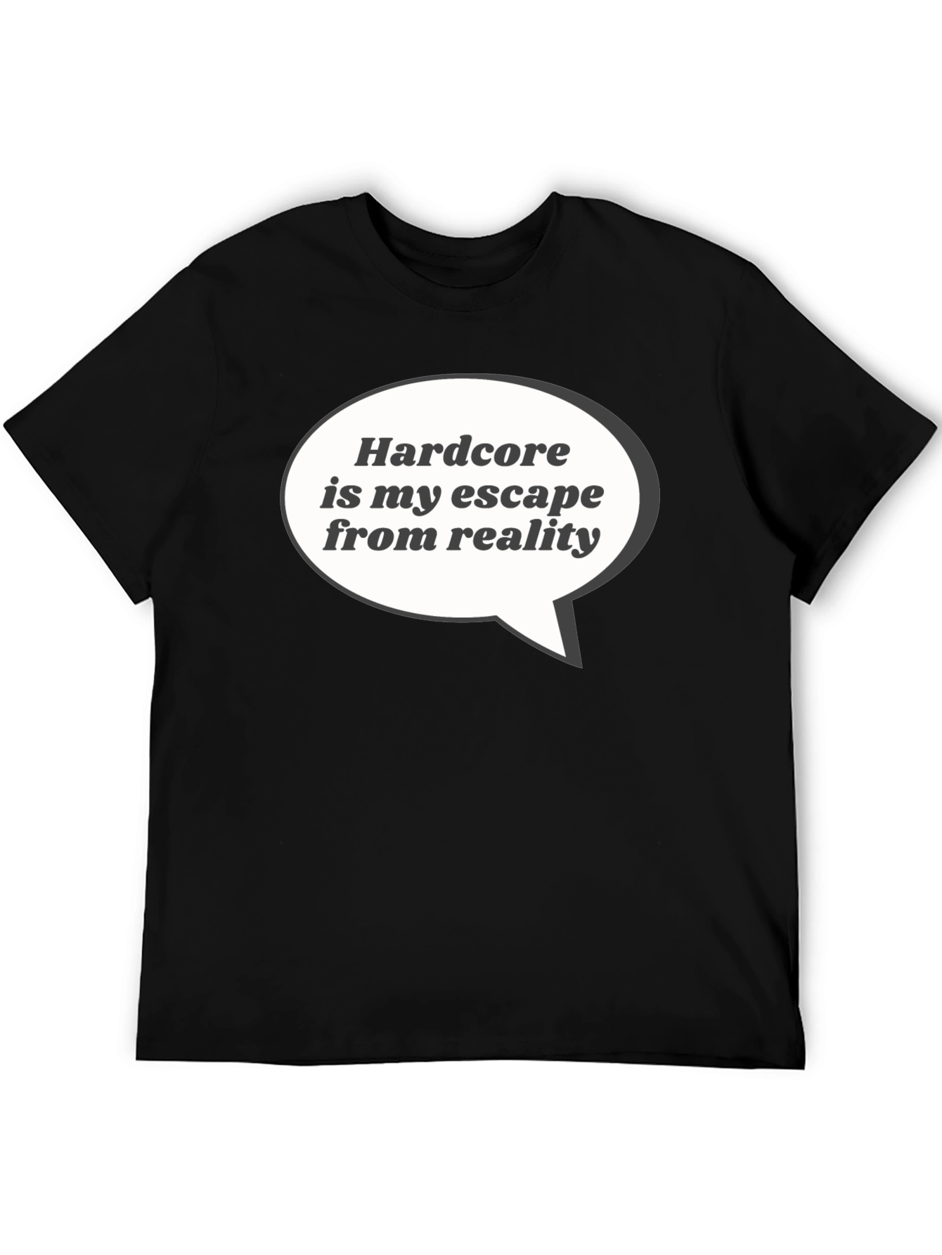 Black Hardcore Escape T-Shirt - Black Graphic Tee view 5