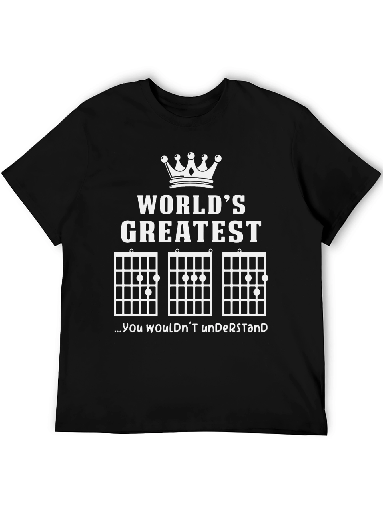 Black World's Greatest Guitar Chords T-Shirt view 5