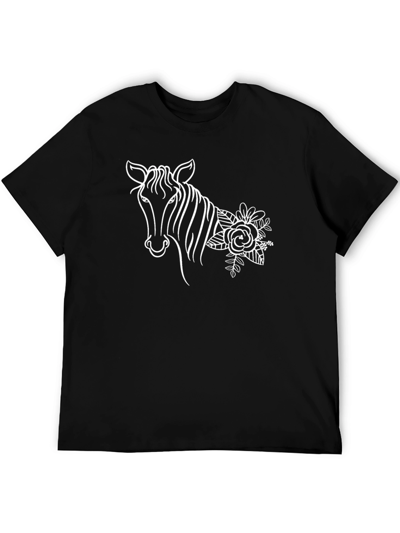 Black Floral Zebra T-Shirt - Stylish Graphic Tee view 5