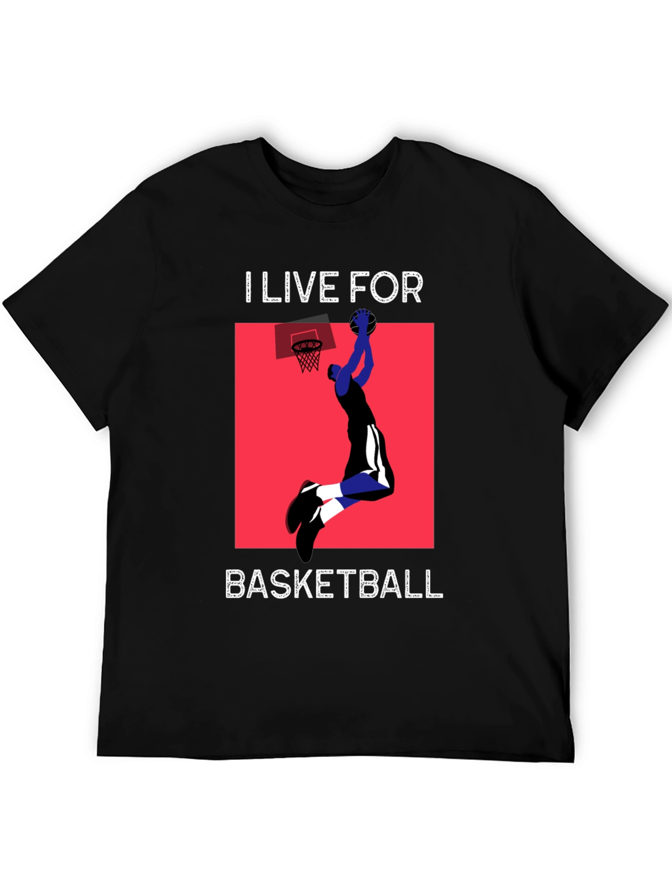 Black I Live For Basketball Black Graphic Tee view 5