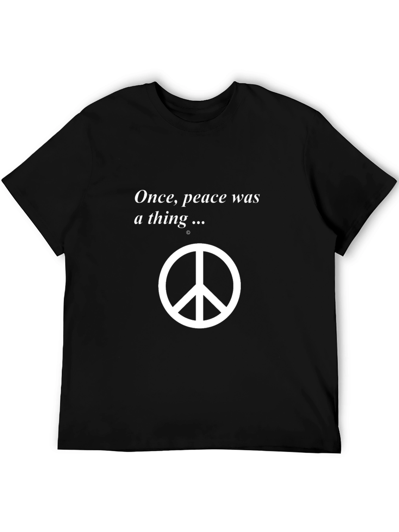 Black Peace Symbol T-Shirt - Once, Peace Was a Thing view 5