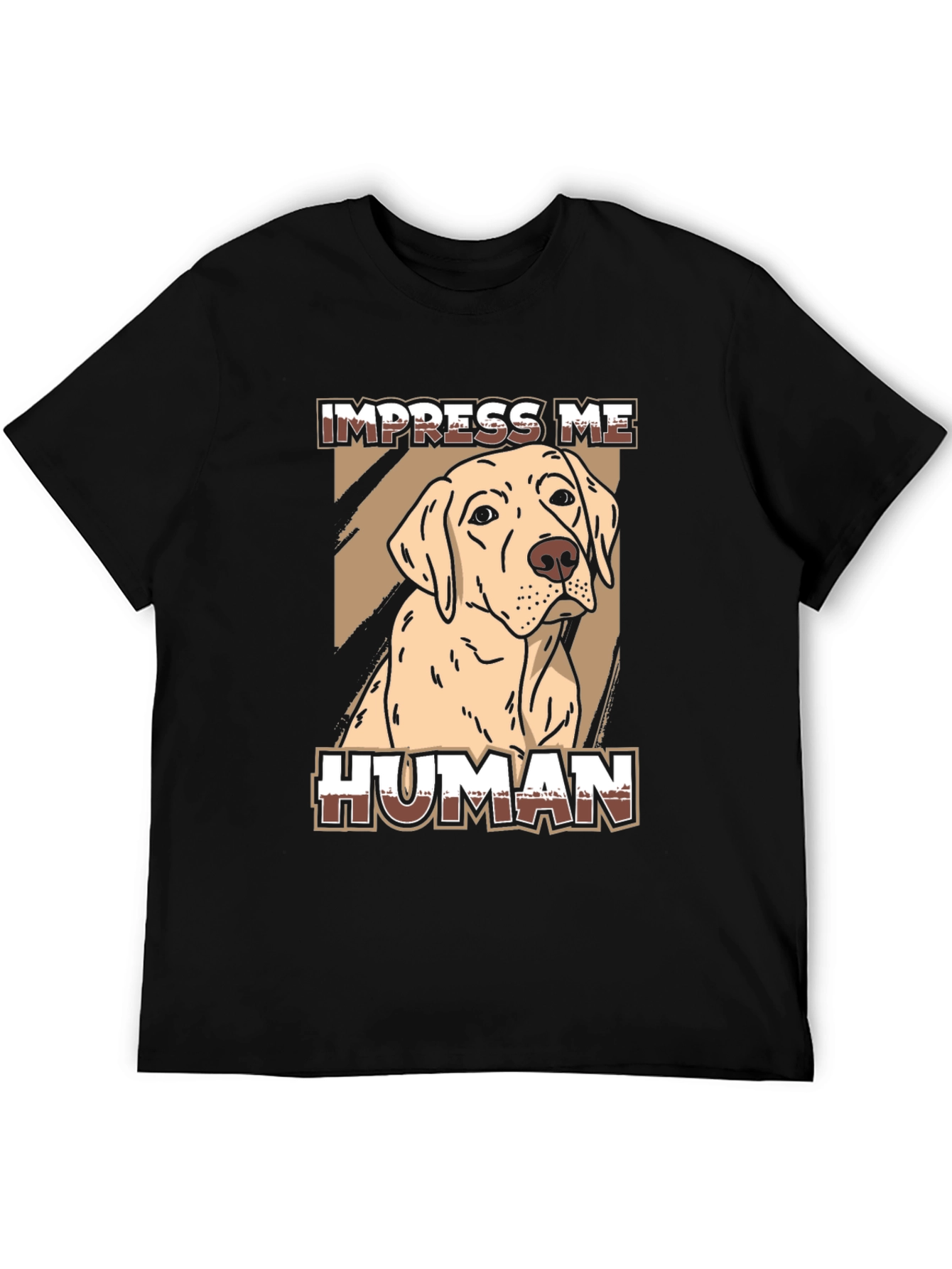 Black Impress Me Human Dog Graphic Tee - Black view 5