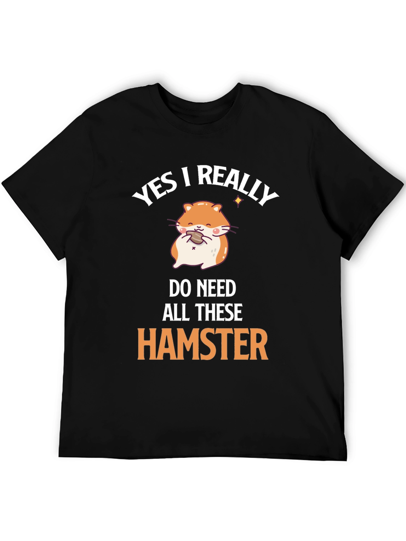 Black Funny Hamster T-Shirt - I Really Do Need All These Hamsters view 5